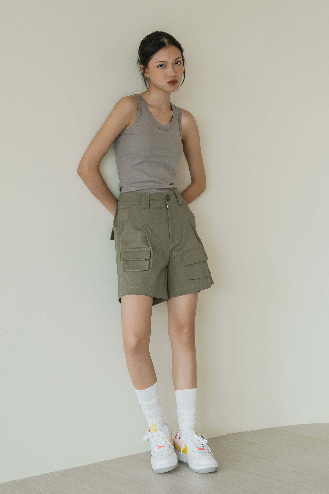 Comfy Padded Tank in Khaki
