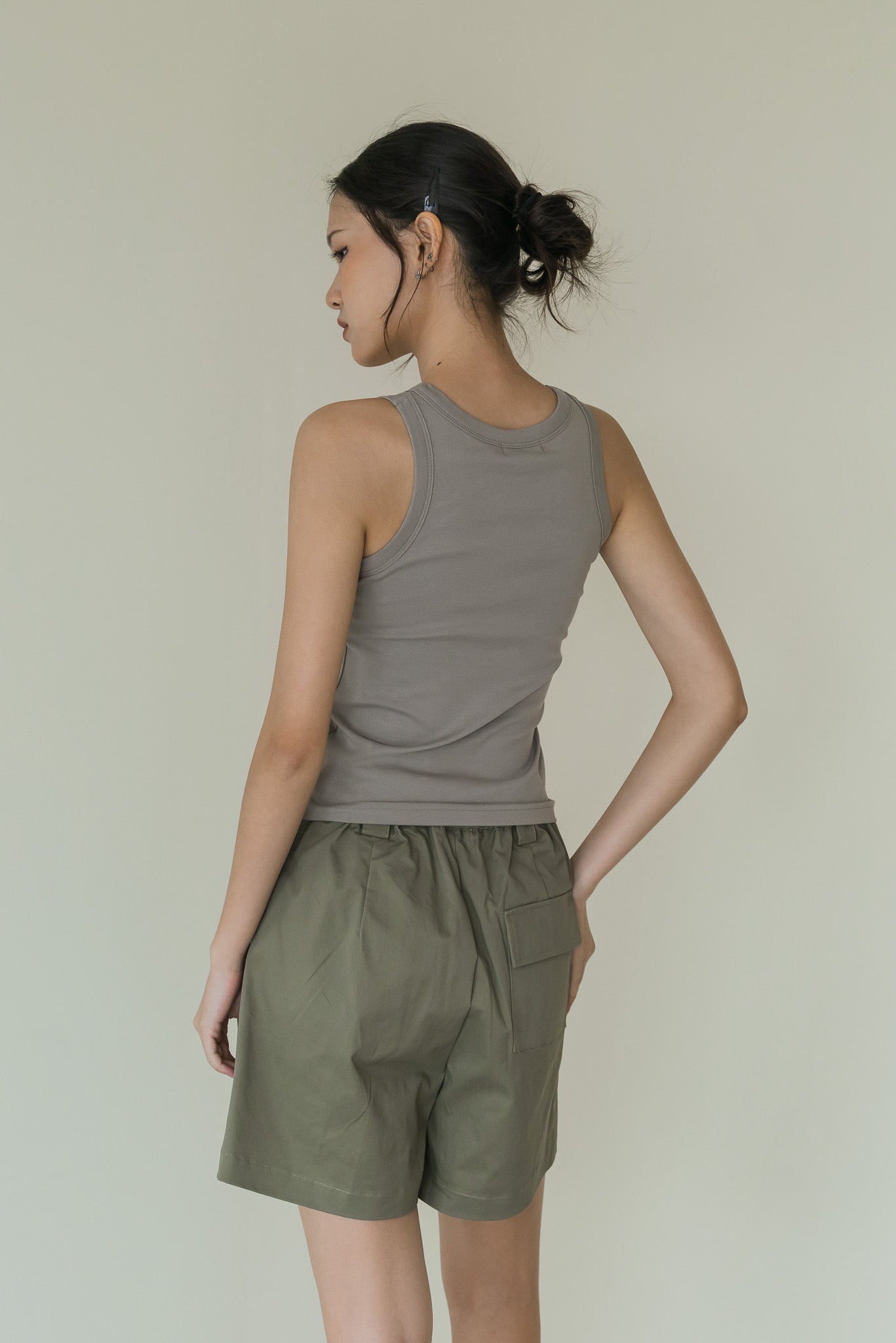 Comfy Padded Tank in Khaki