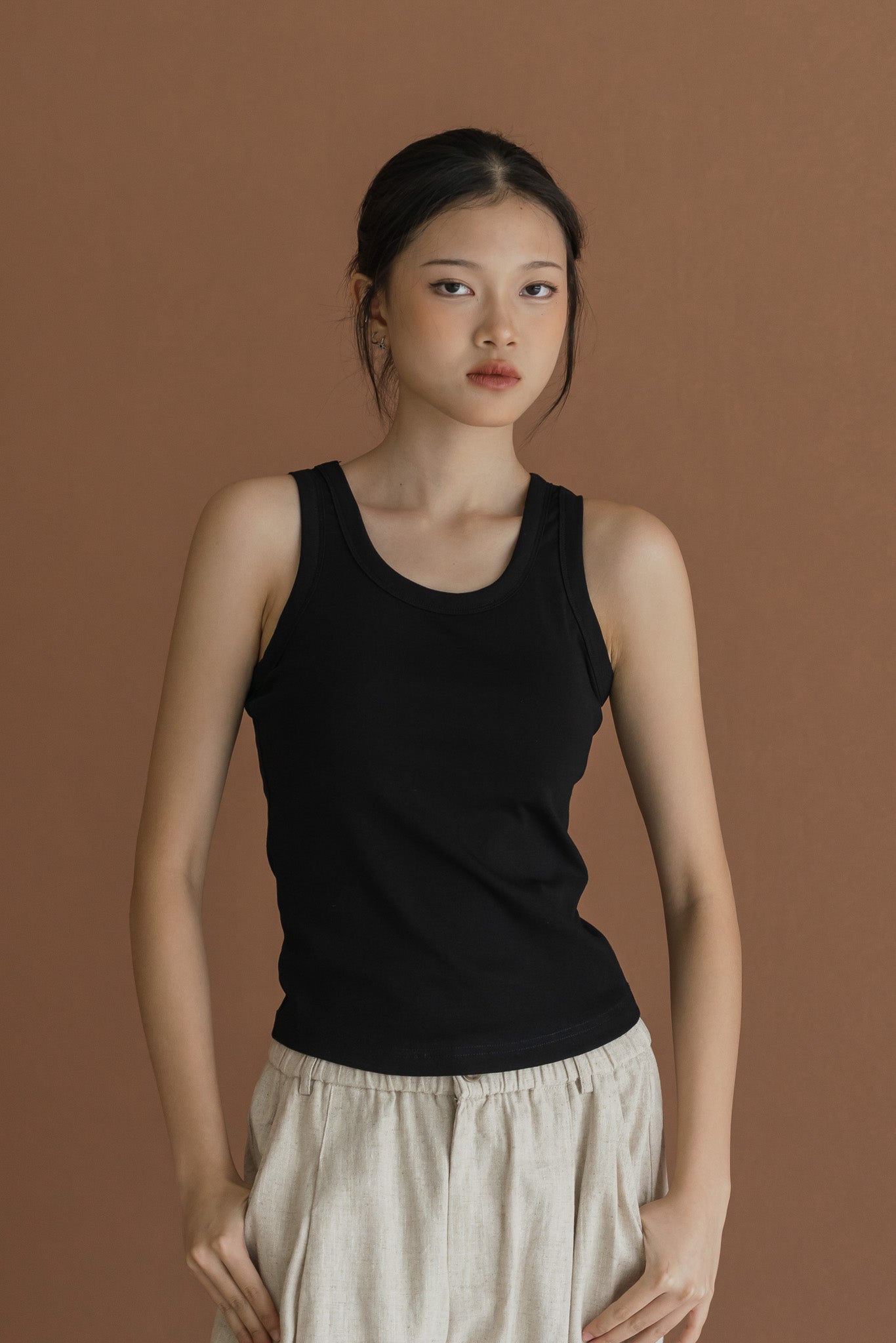 Comfy Padded Tank in Black