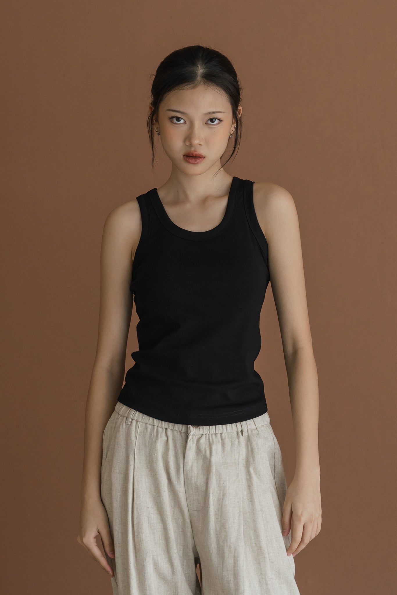 Comfy Padded Tank in Black