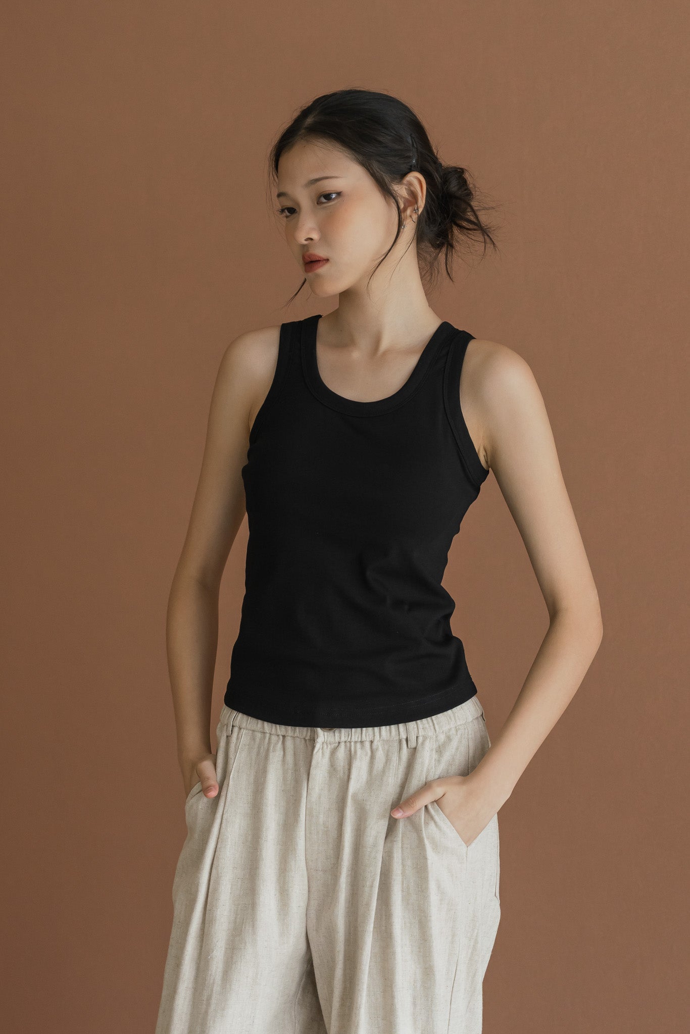 Comfy Padded Tank in Black