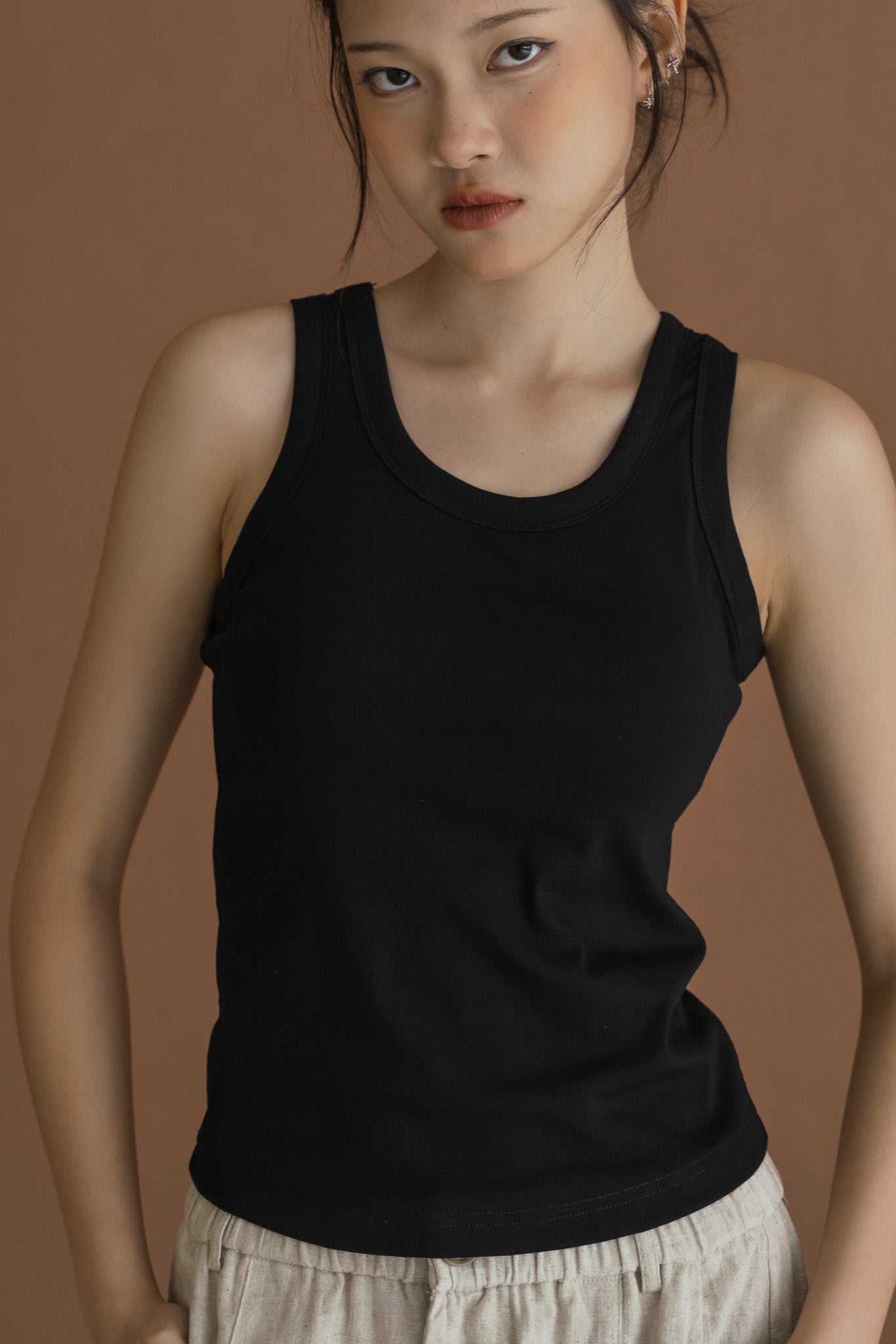 Comfy Padded Tank in Black