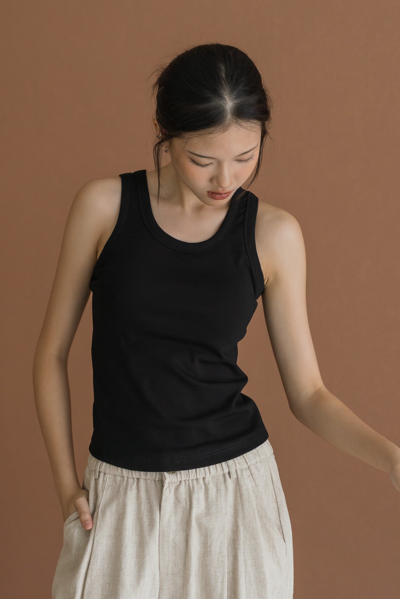 Comfy Padded Tank in Black