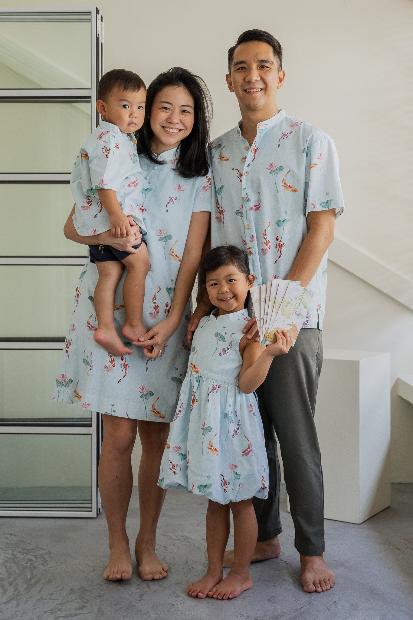 Abundance Kid's Mandarin Bubble Linen Dress in Flow