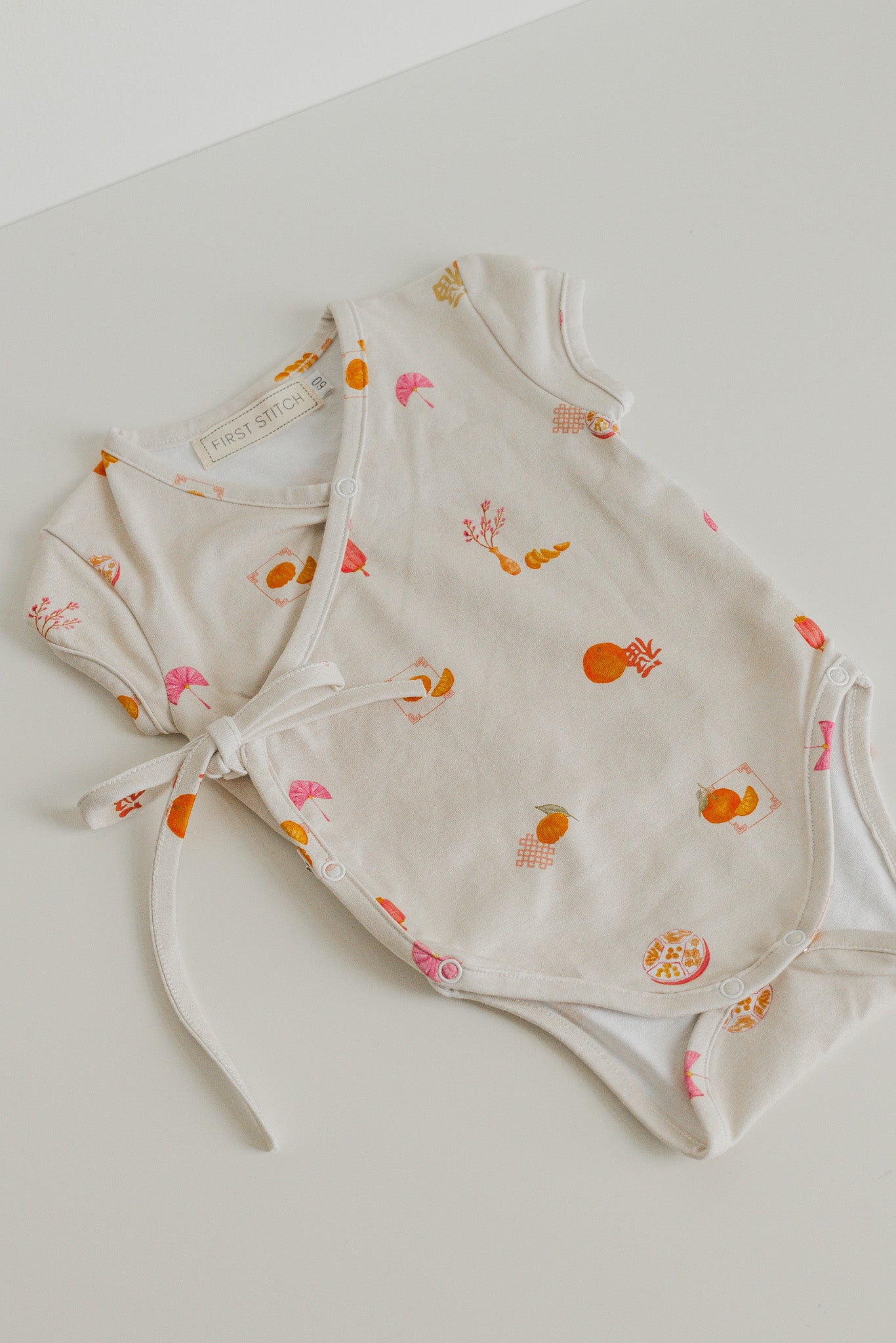 Sweet Savoury Spring Baby Romper in Marigold