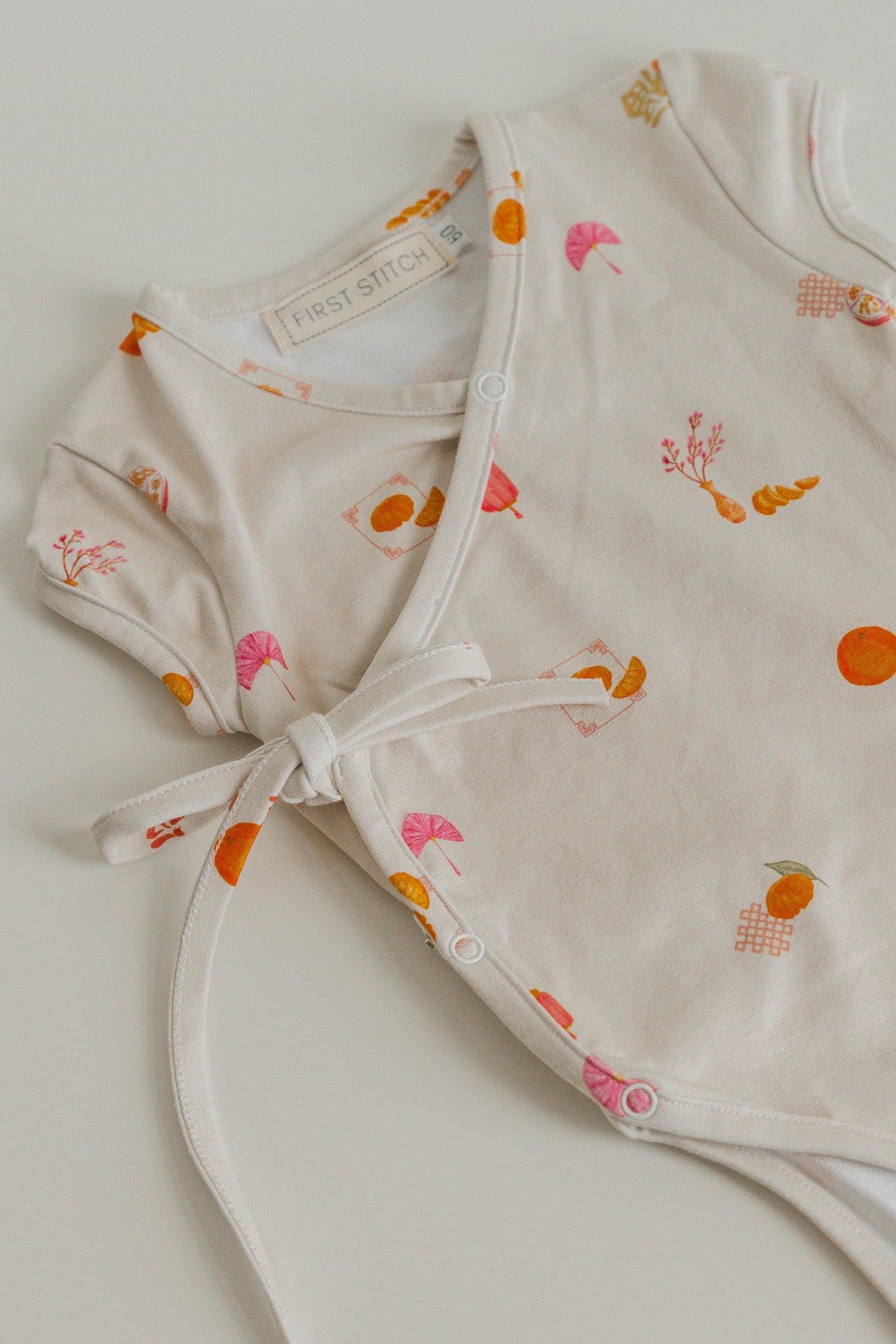 Sweet Savoury Spring Baby Romper in Marigold