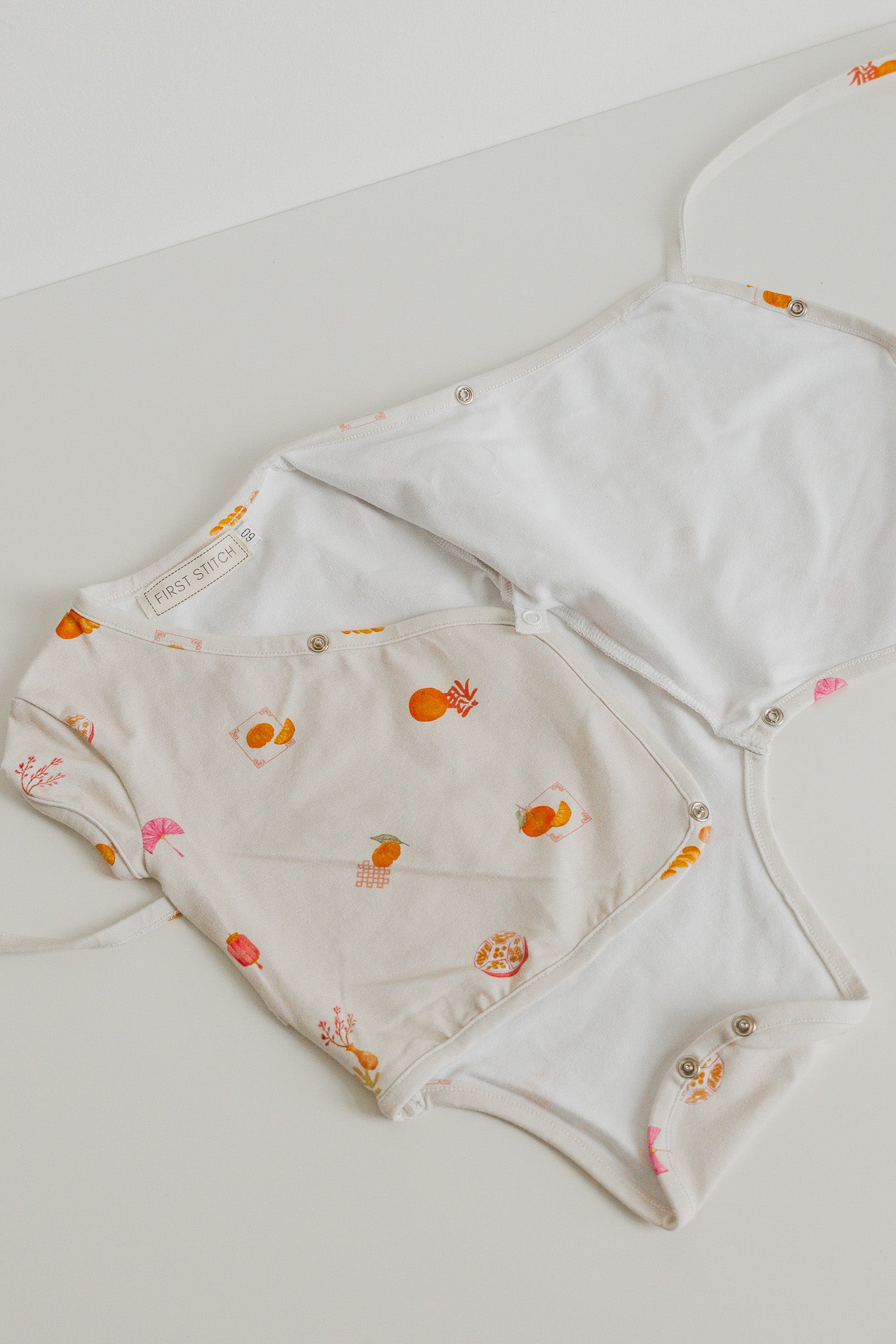 Sweet Savoury Spring Baby Romper in Marigold