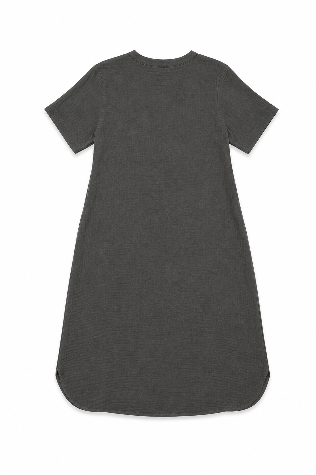 Mandarin Collar Muslin Dress in Army Green