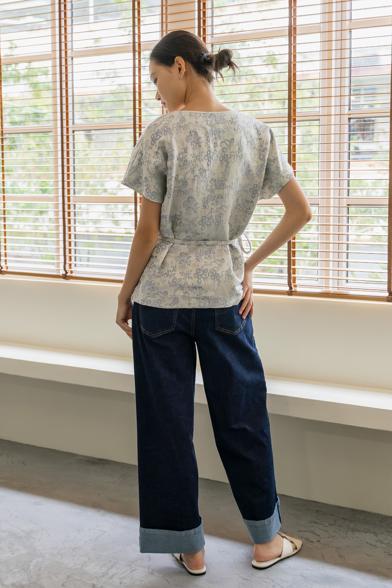 Jacquard Kimono Wrap Top