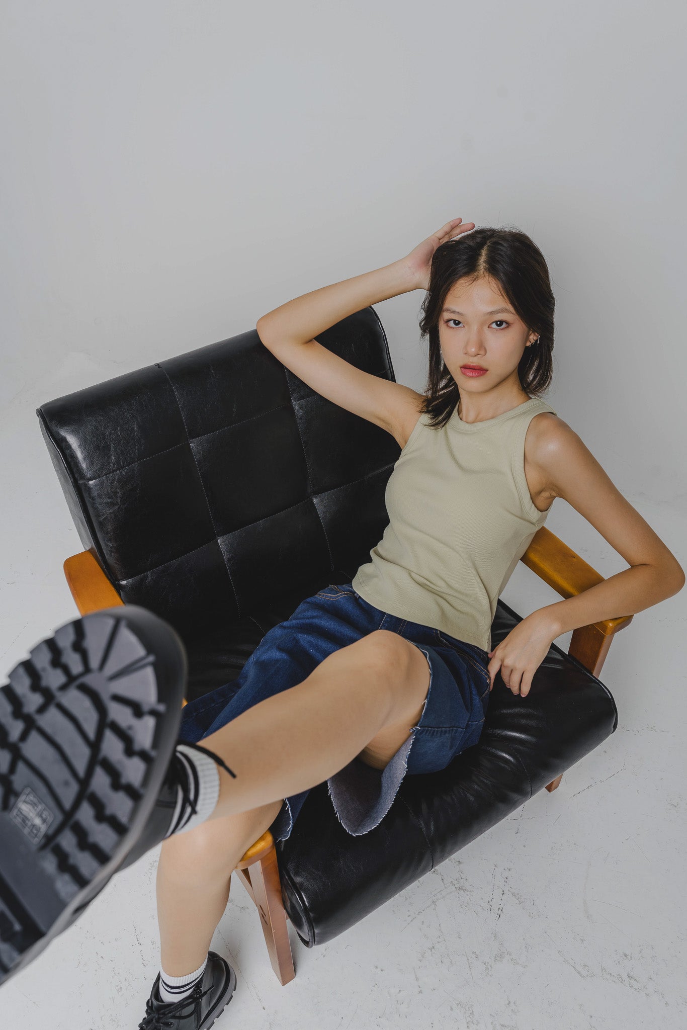 Staple Padded Tank in Light Green