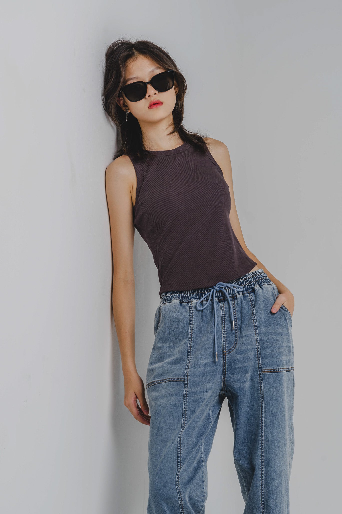 Staple Padded Tank in Dark Grey