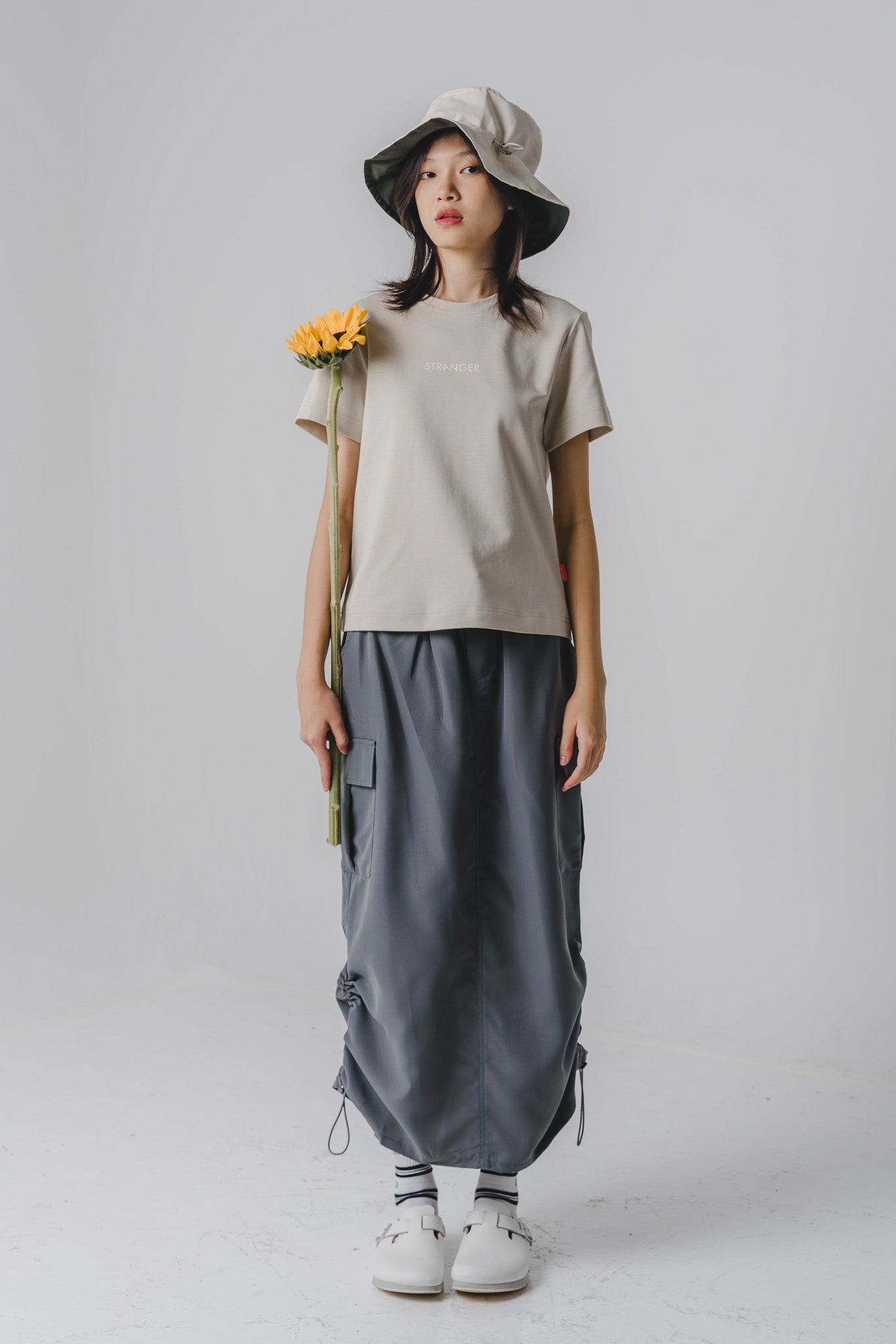 Flynn Utility Maxi Skirt in Grey