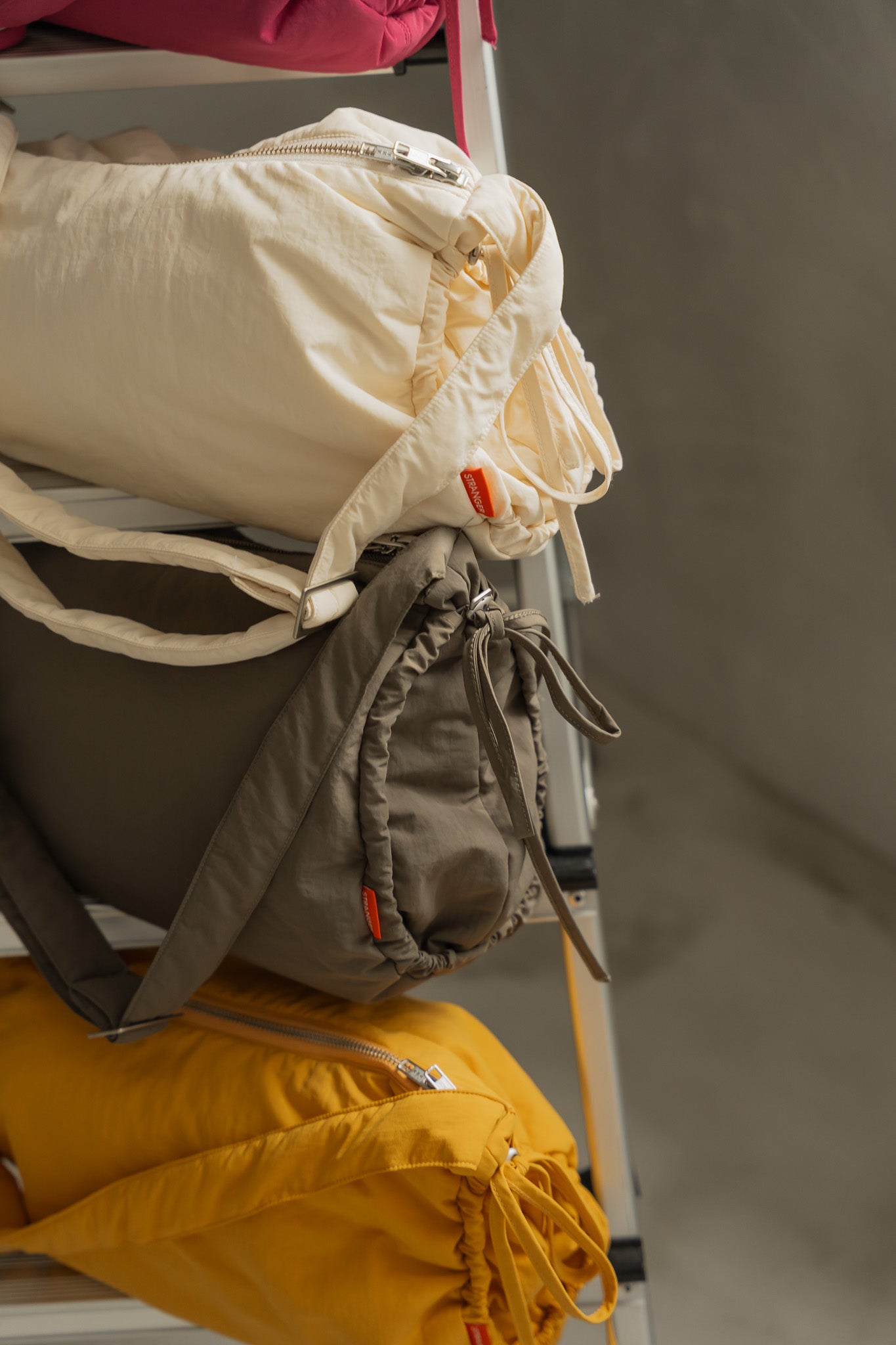 Nylon Side Tie Sling Bag in Sun