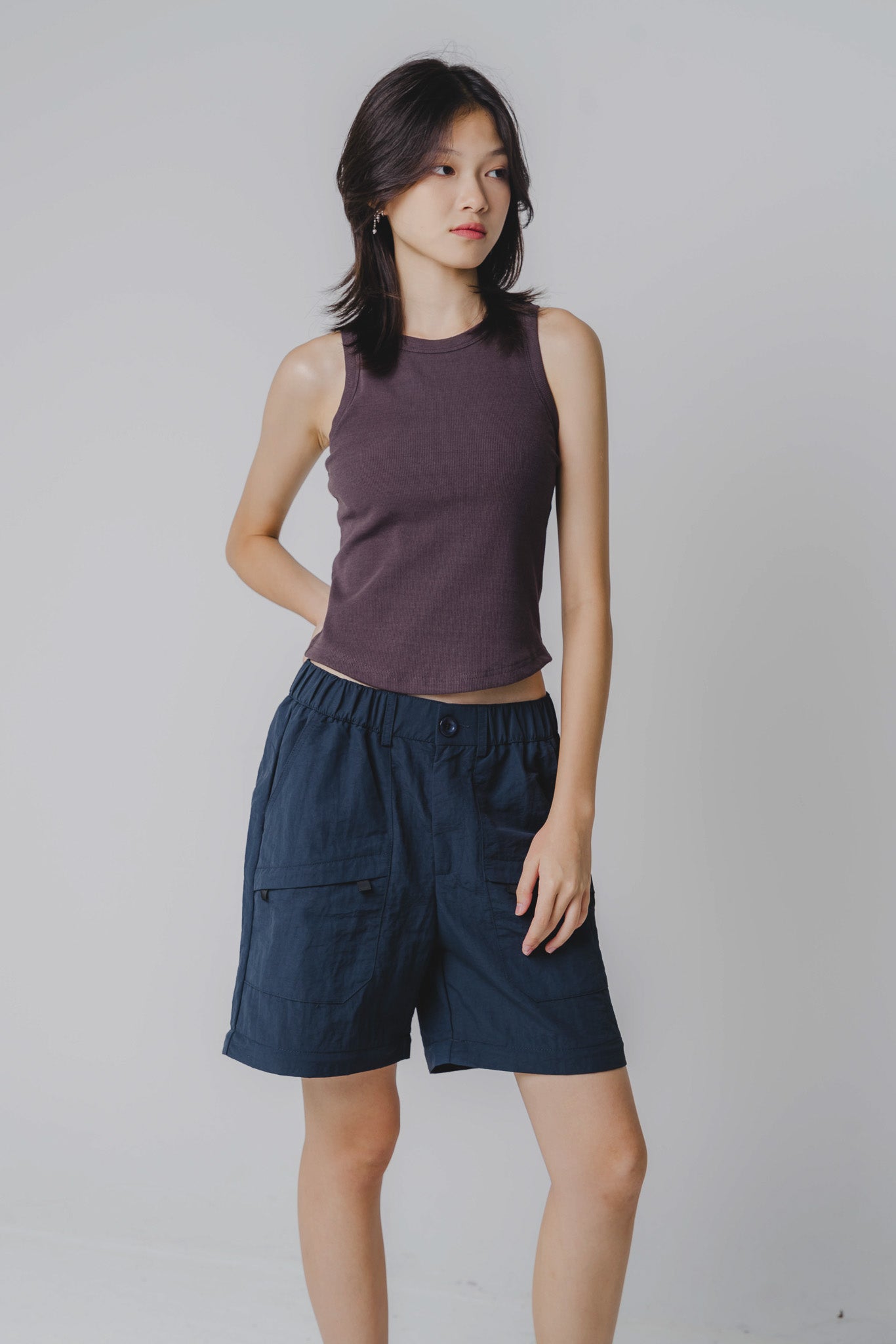 Two-Way Nylon Utility Pants/Berms in Navy