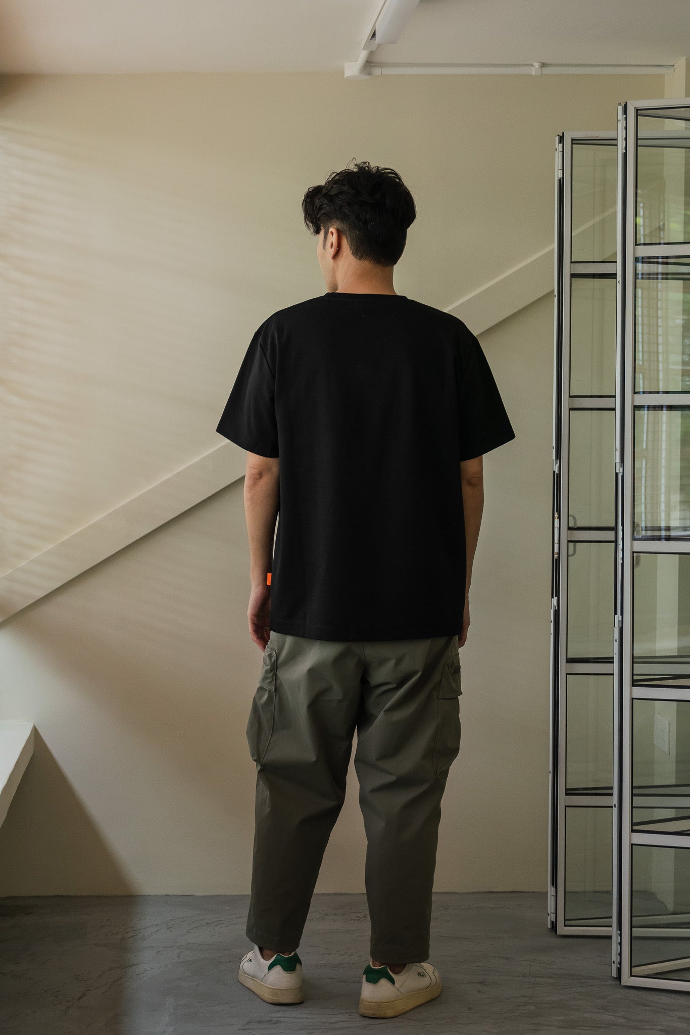 STRANGER Men's Embroidered Logo Tee in Black