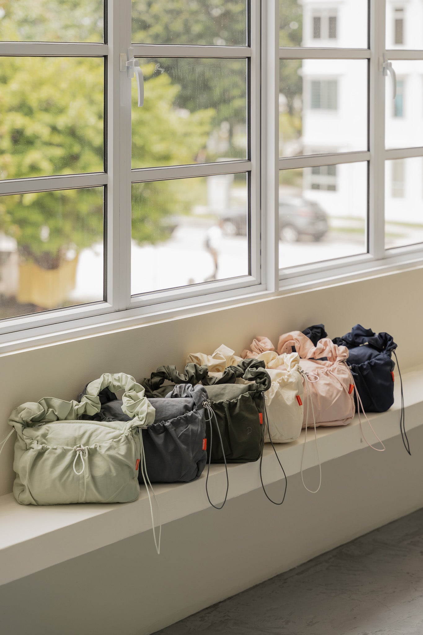 Urban Flow Two-Way Nylon Cross Bag in Cream