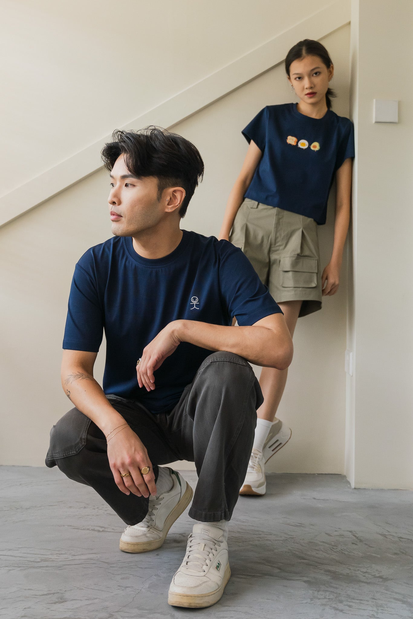 Smiley Logo Men's Tee in Navy