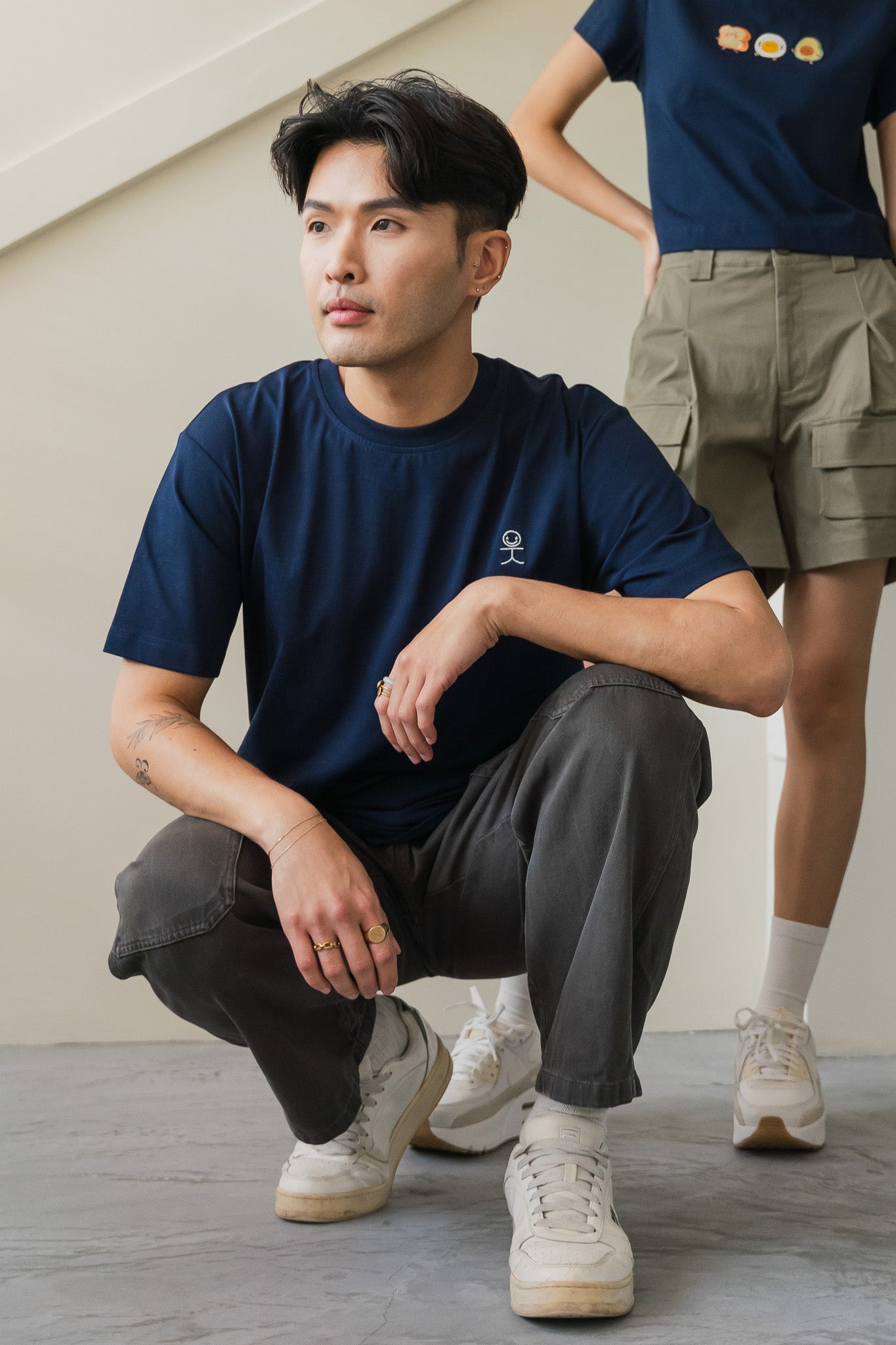 Smiley Logo Men's Tee in Navy
