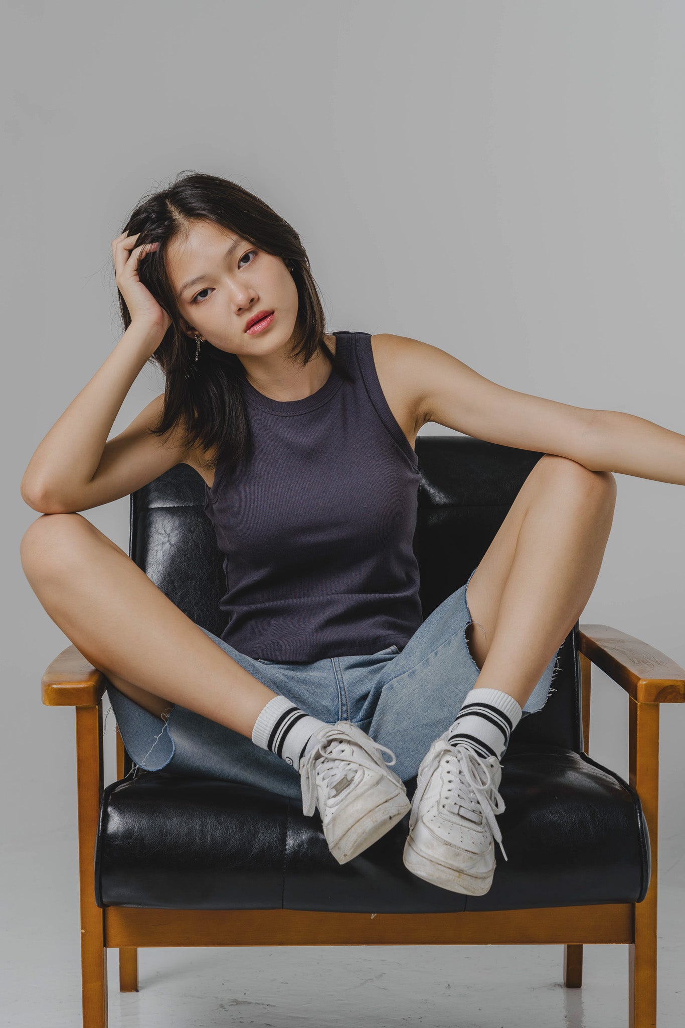 Staple Padded Tank in Dark Blue