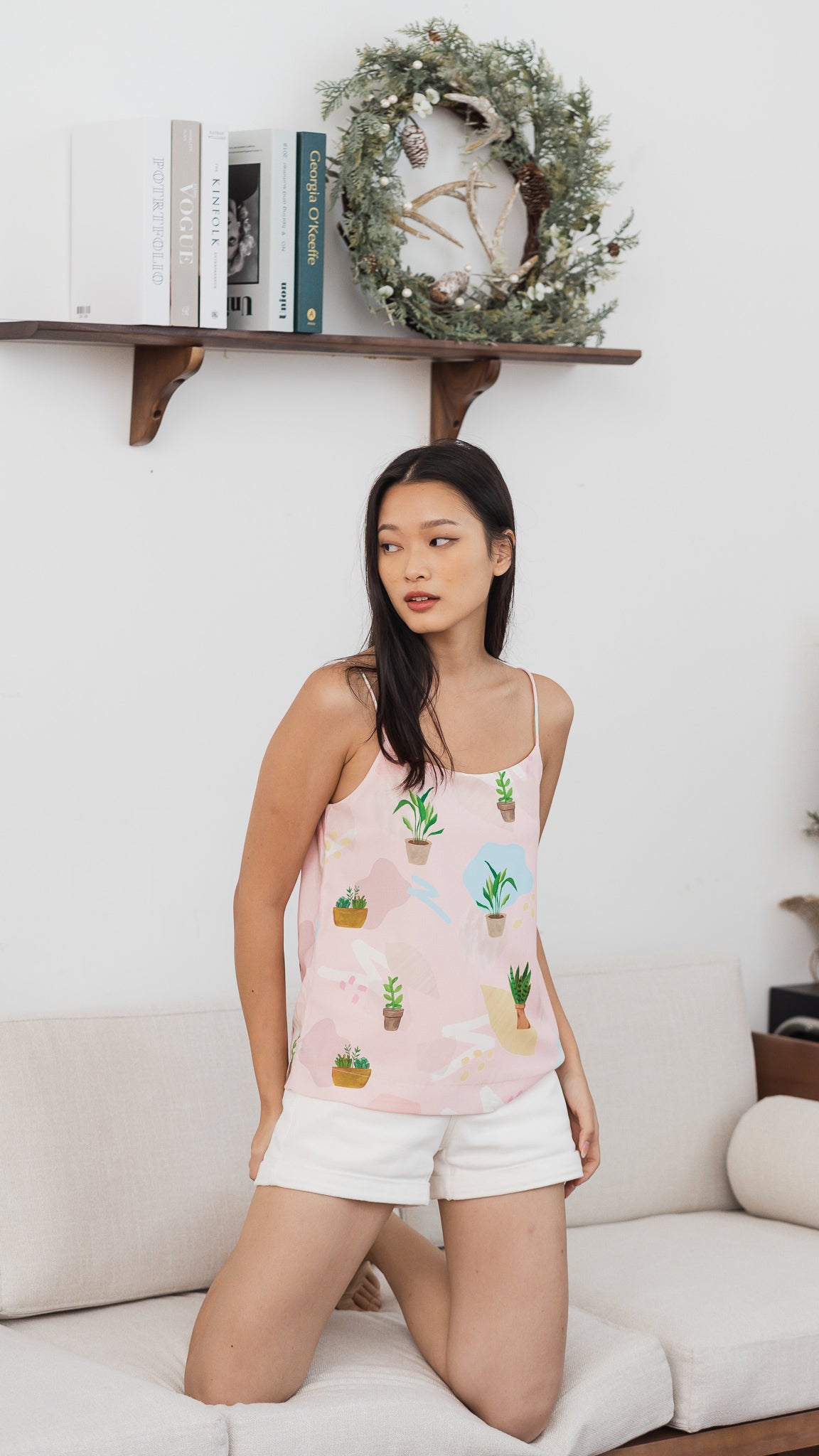 House Plants Two-way Camisole in Pink  [ONLINE ONLY]