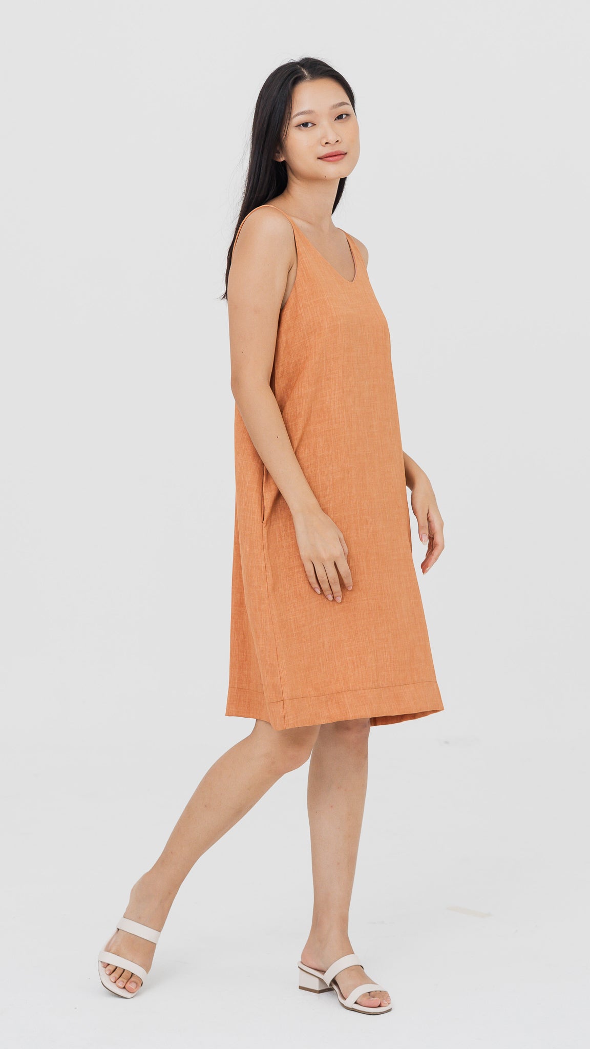 Mica Double Strap Cami Dress in Orange [ONLINE ONLY]