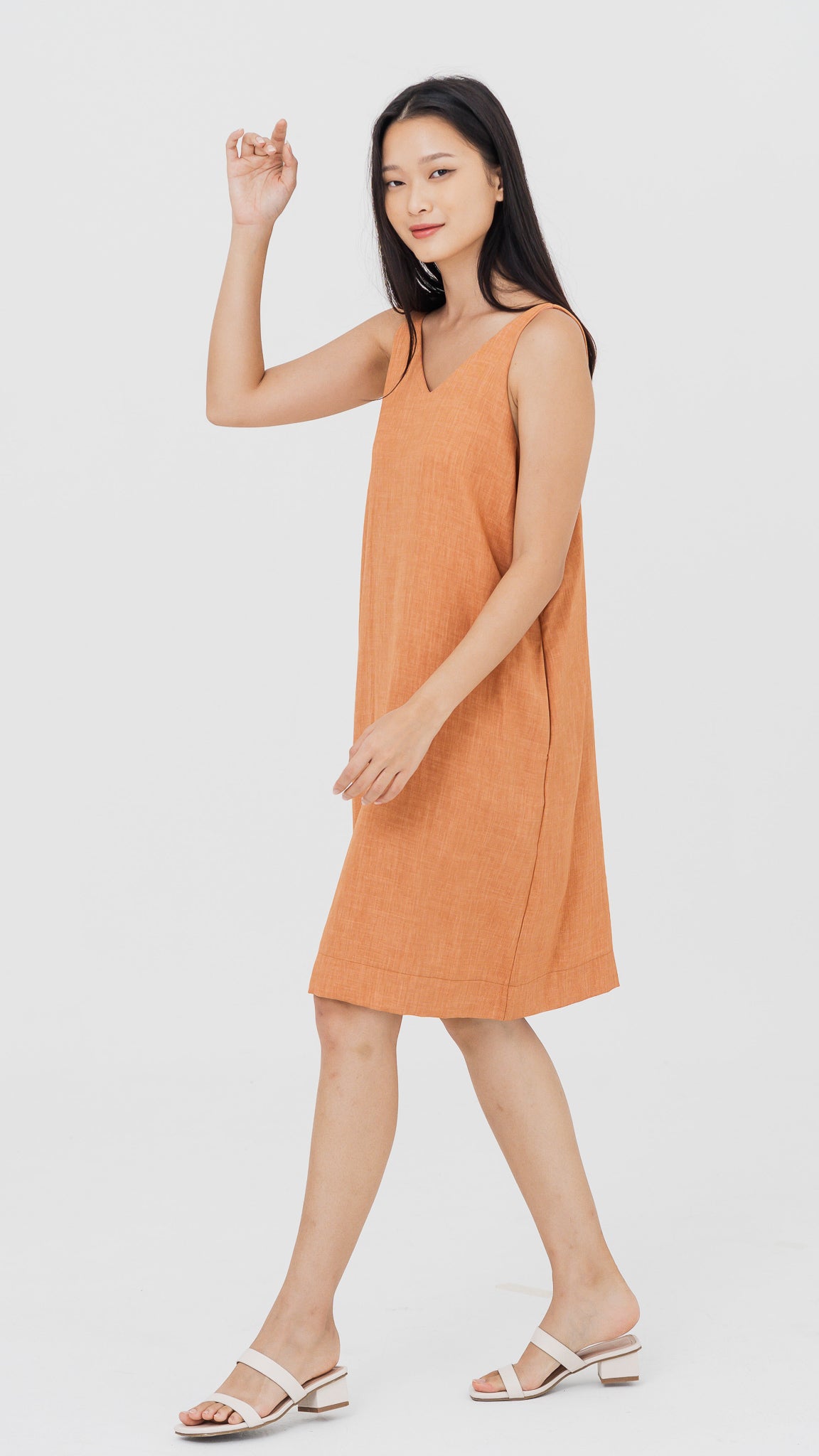 Mica Double Strap Cami Dress in Orange [ONLINE ONLY]