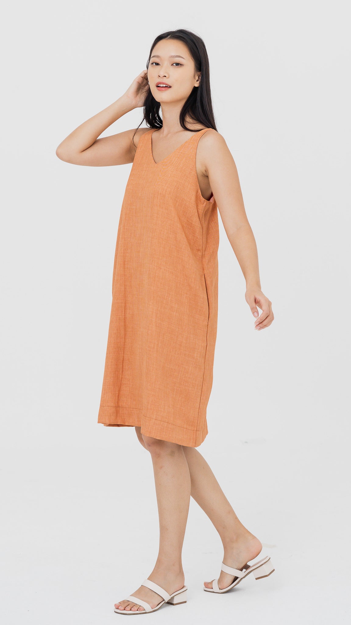 Mica Double Strap Cami Dress in Orange [ONLINE ONLY]