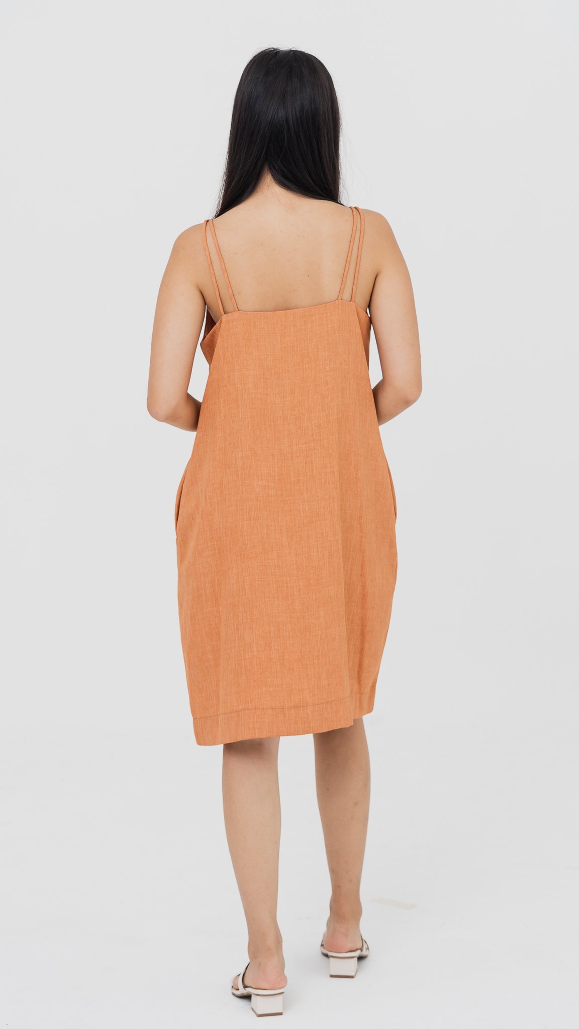 Mica Double Strap Cami Dress in Orange [ONLINE ONLY]