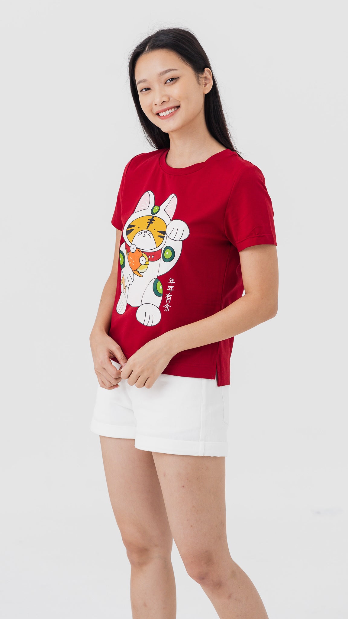 Fortune Tiger Women's Tee in Red [ONLINE ONLY]
