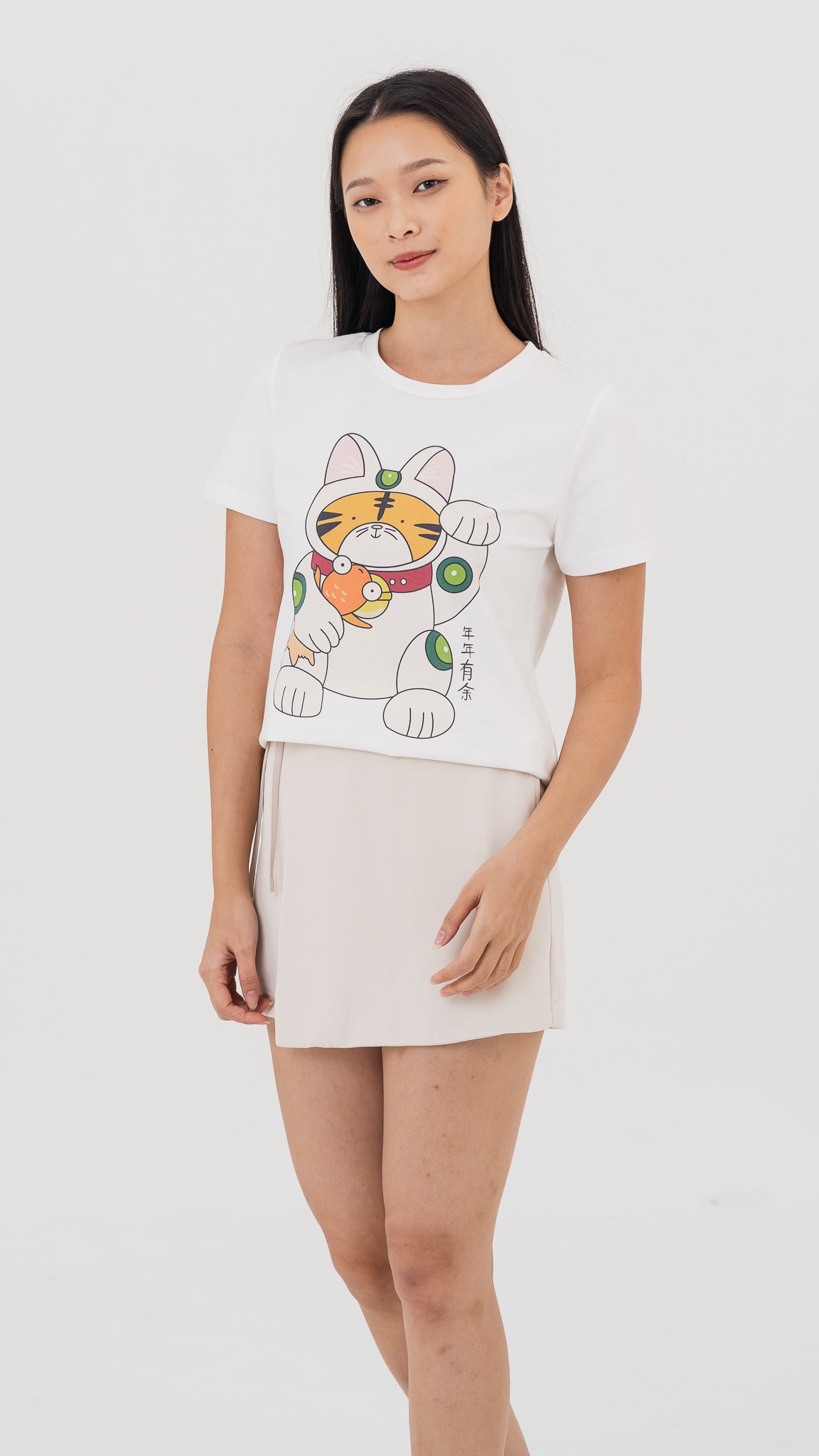 Fortune Tiger Women's Tee in White [ONLINE ONLY]