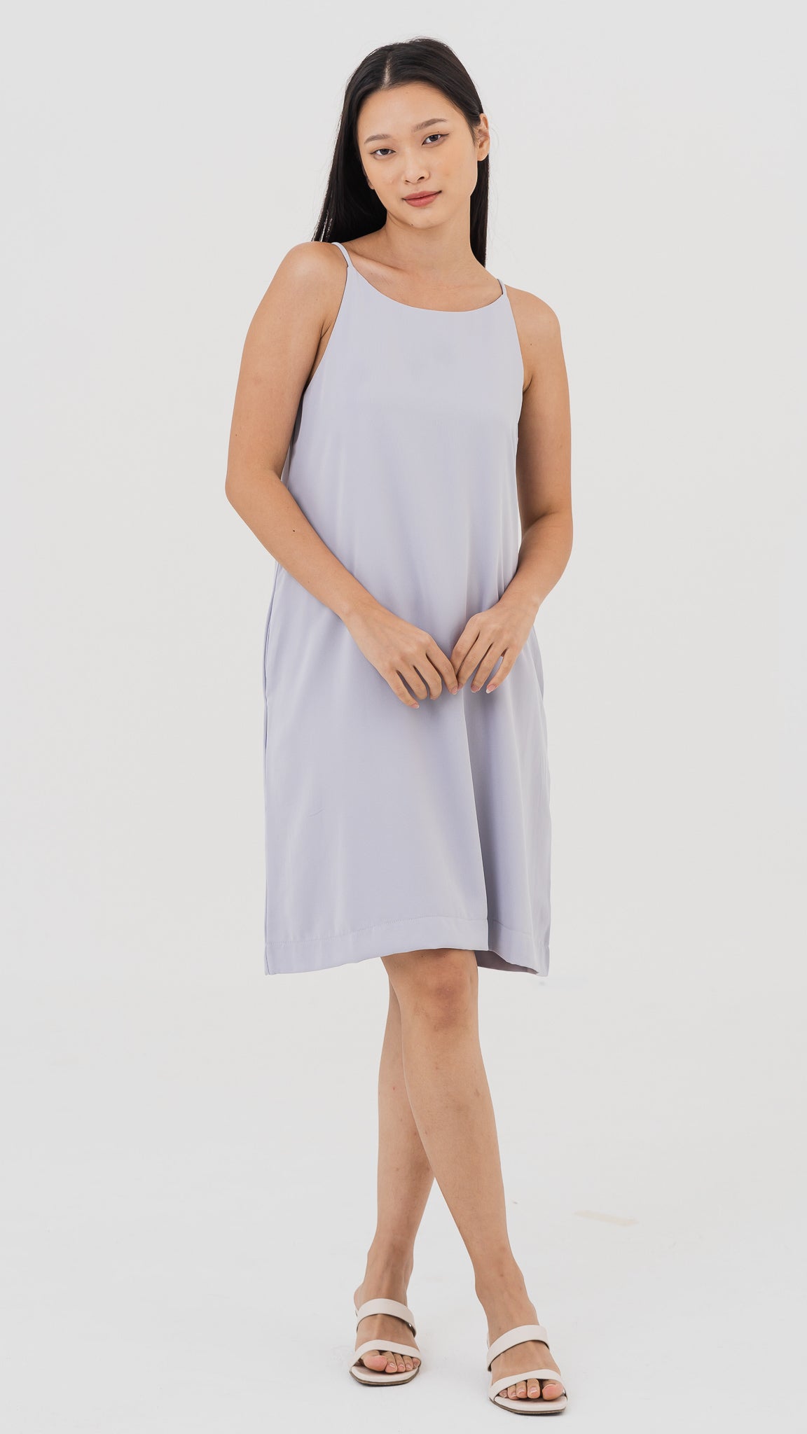Jaycee Halter Shift Dress in Grey [ONLINE ONLY]