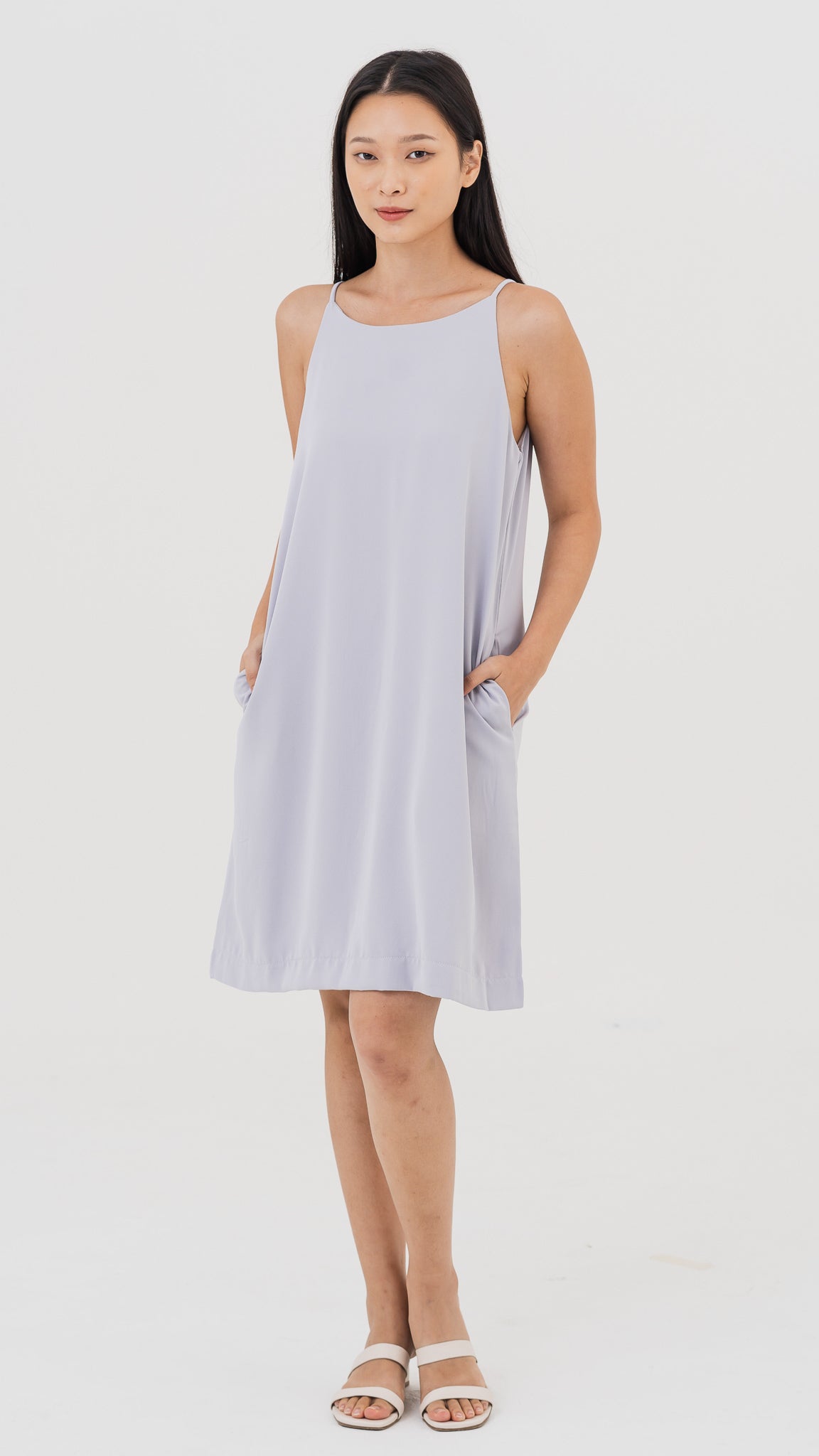 Jaycee Halter Shift Dress in Grey [ONLINE ONLY]