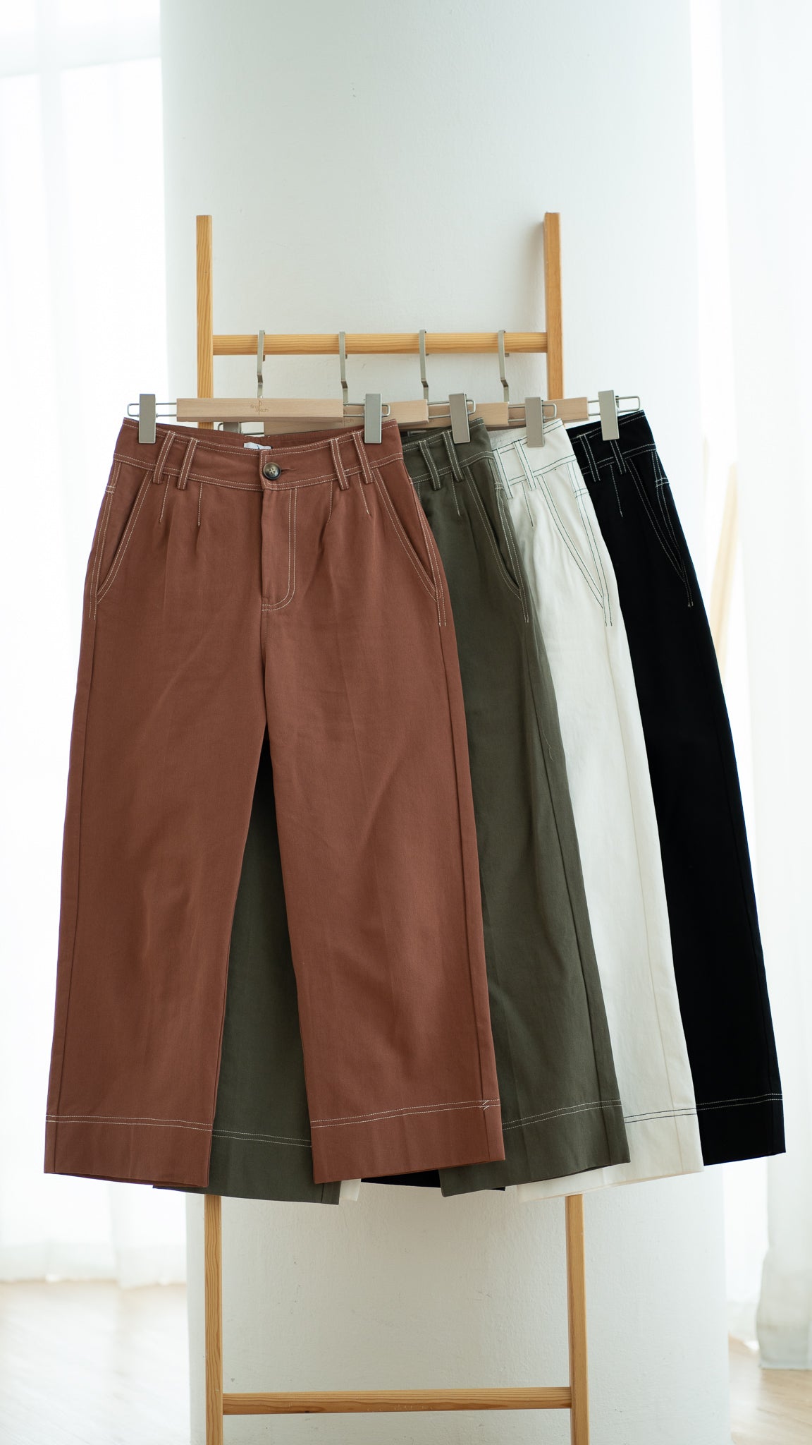 Cayden Contrast Stitch Pants in Mulberry [ONLINE ONLY]