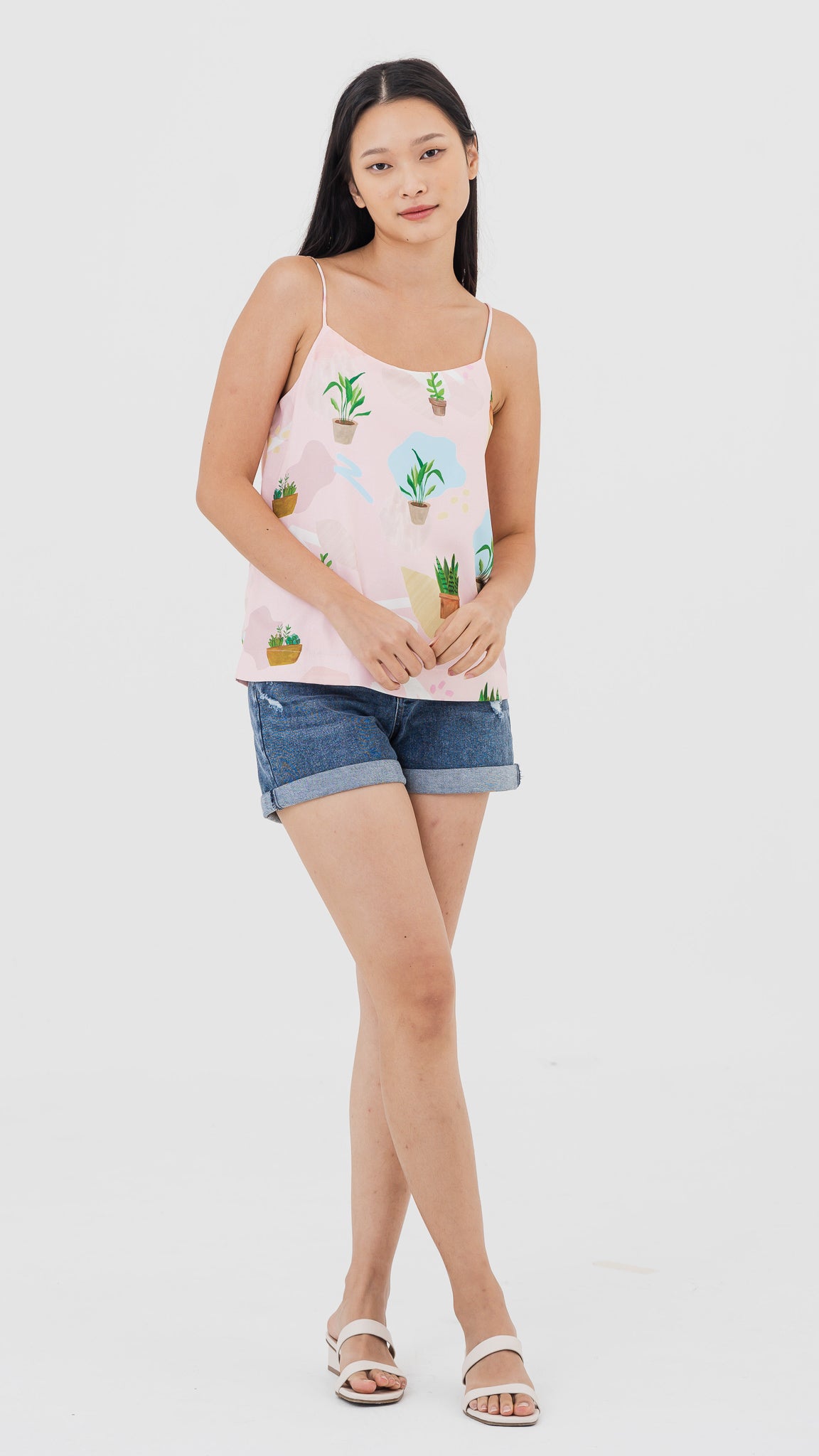 House Plants Two-way Camisole in Pink  [ONLINE ONLY]