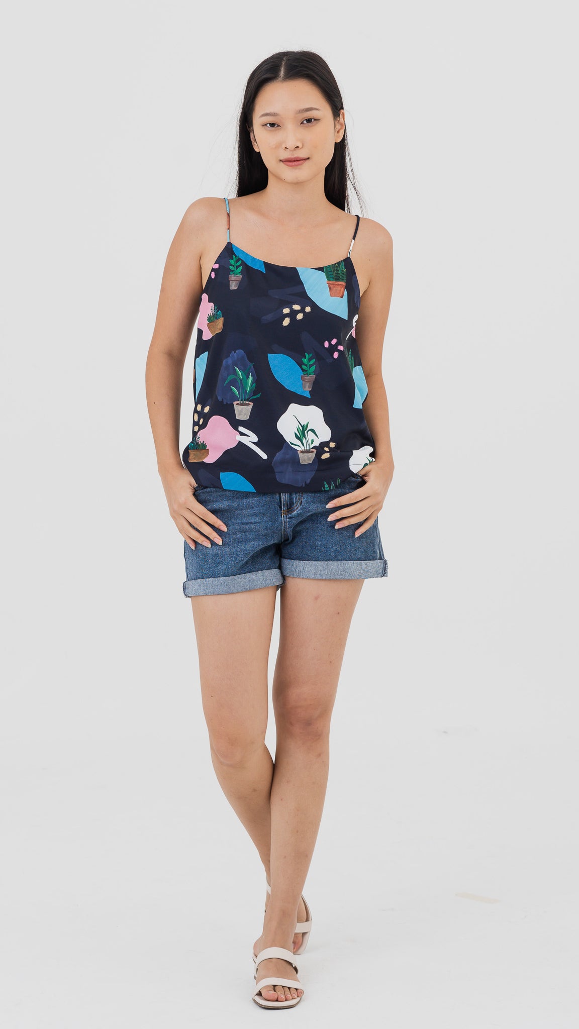 House Plants Two-way Camisole in Blue  [ONLINE ONLY]