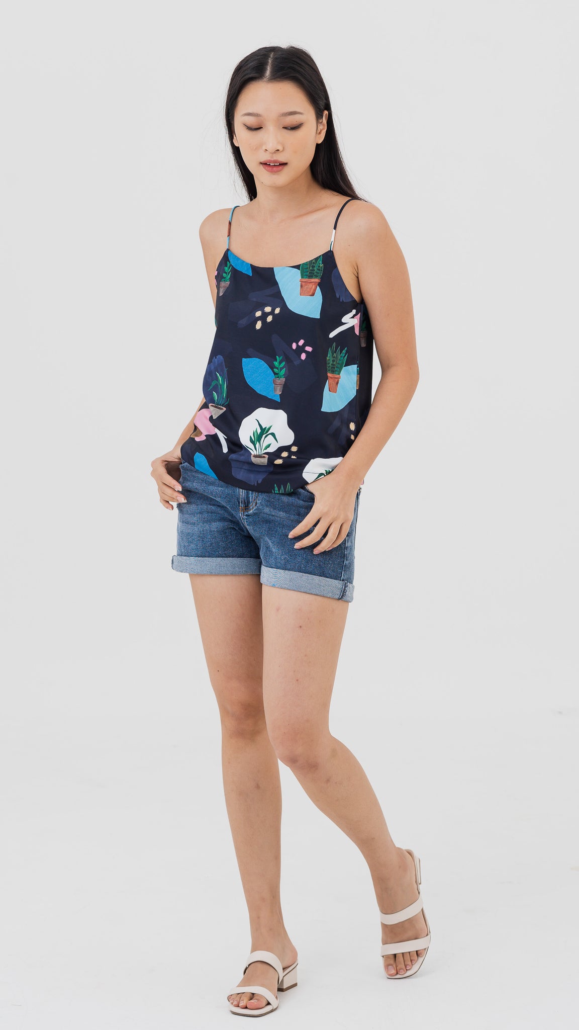 House Plants Two-way Camisole in Blue  [ONLINE ONLY]