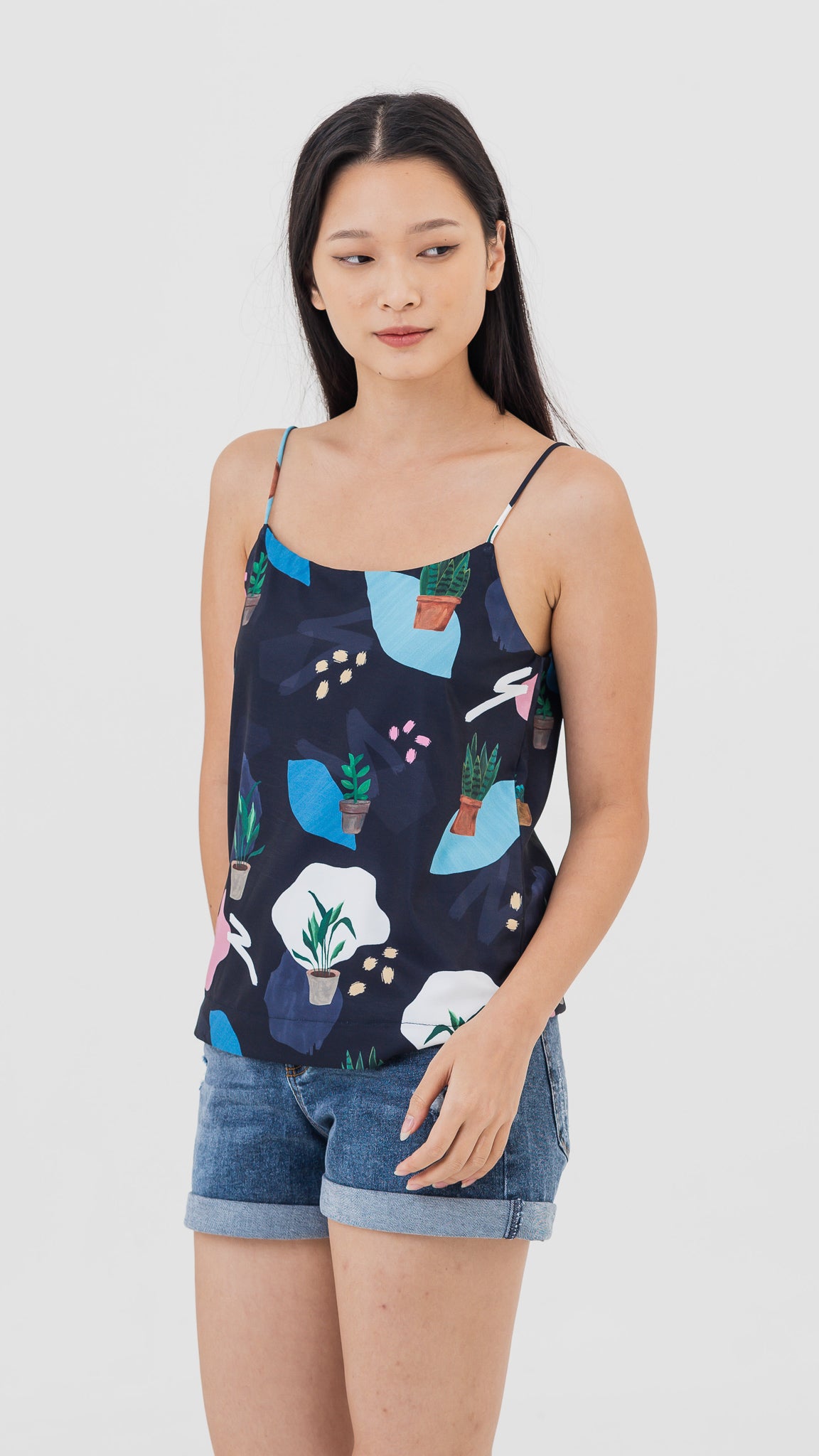 House Plants Two-way Camisole in Blue  [ONLINE ONLY]