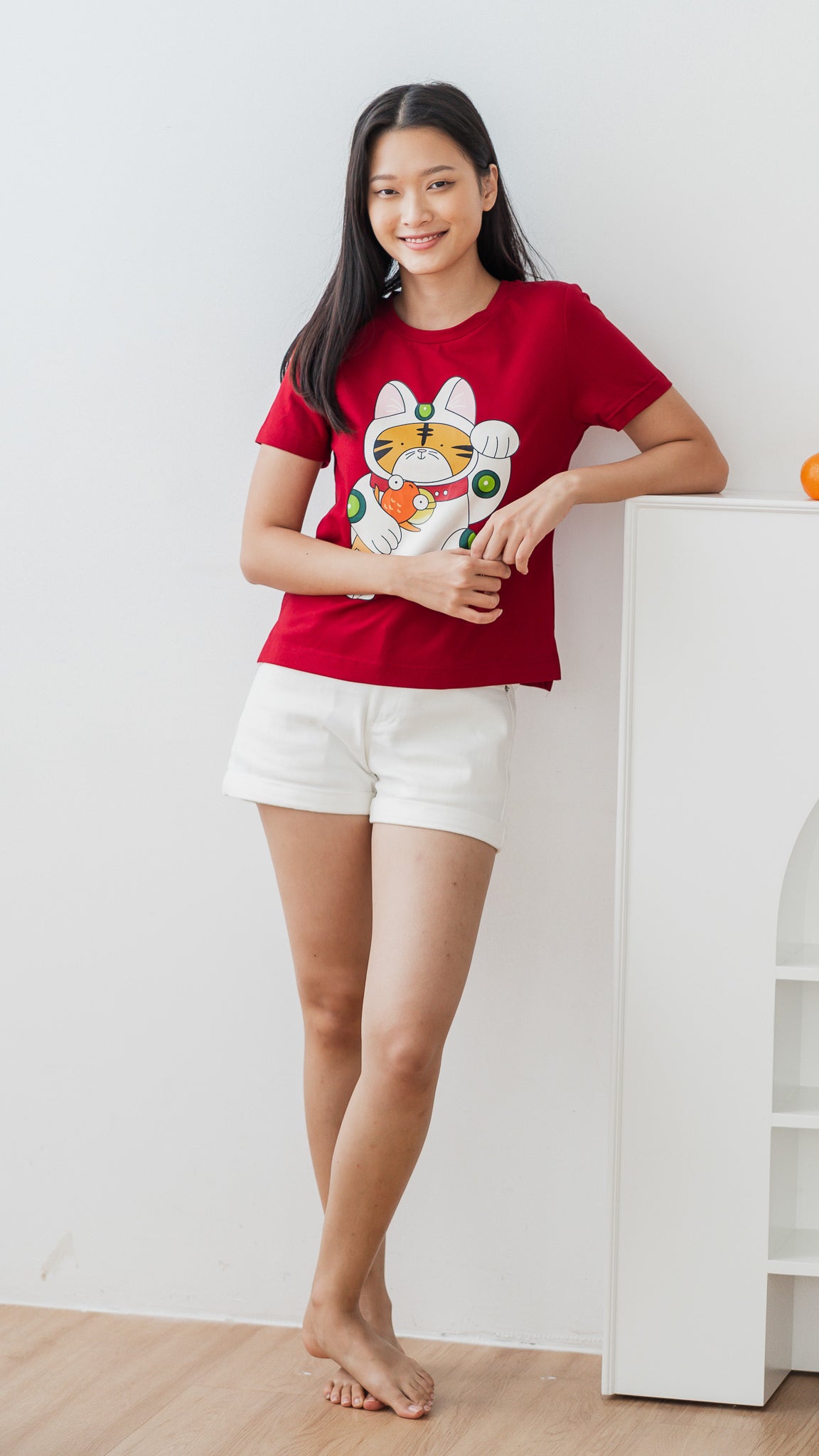 Fortune Tiger Women's Tee in Red [ONLINE ONLY]