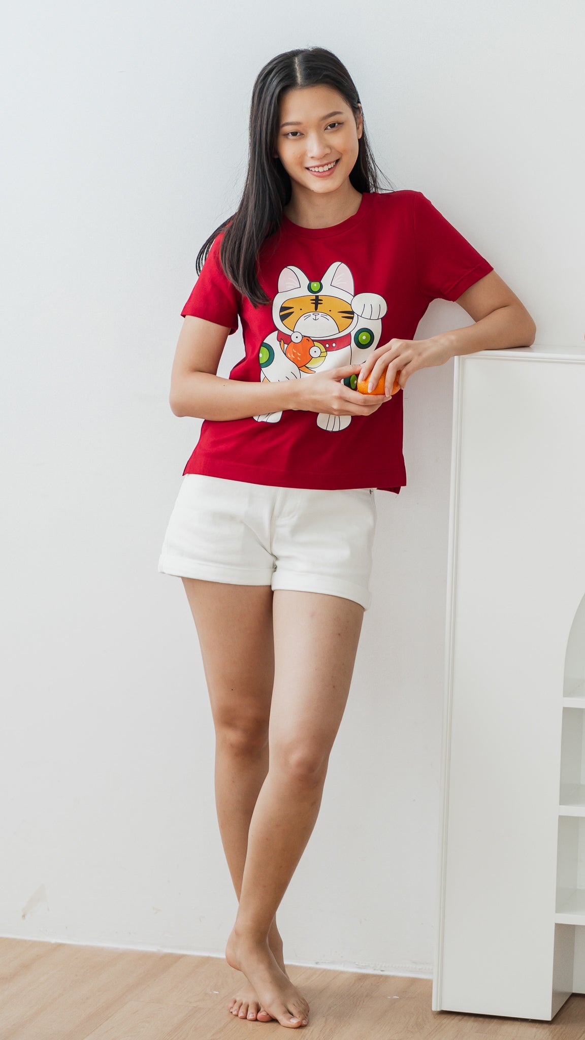 Fortune Tiger Women's Tee in Red [ONLINE ONLY]