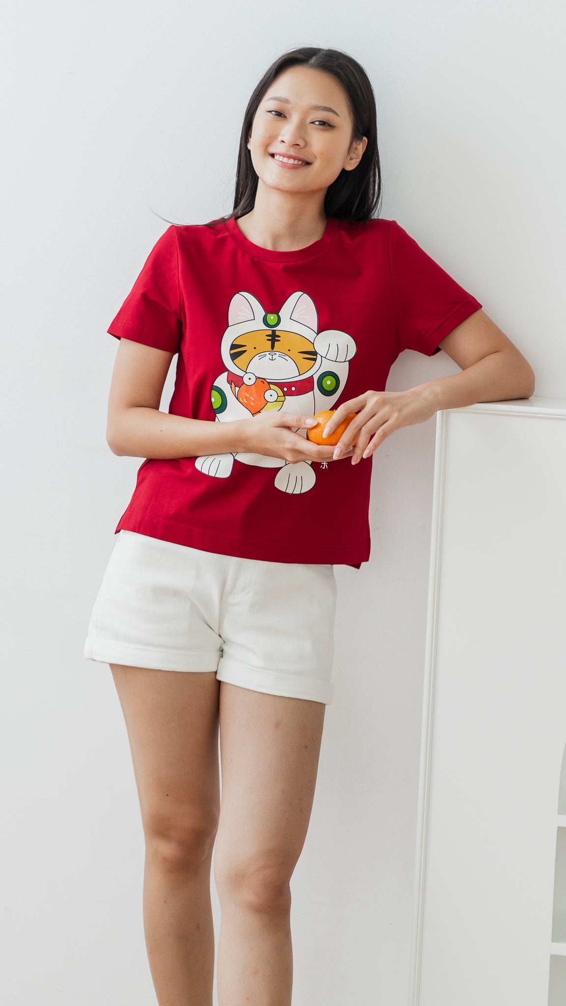 Fortune Tiger Women's Tee in Red [ONLINE ONLY]