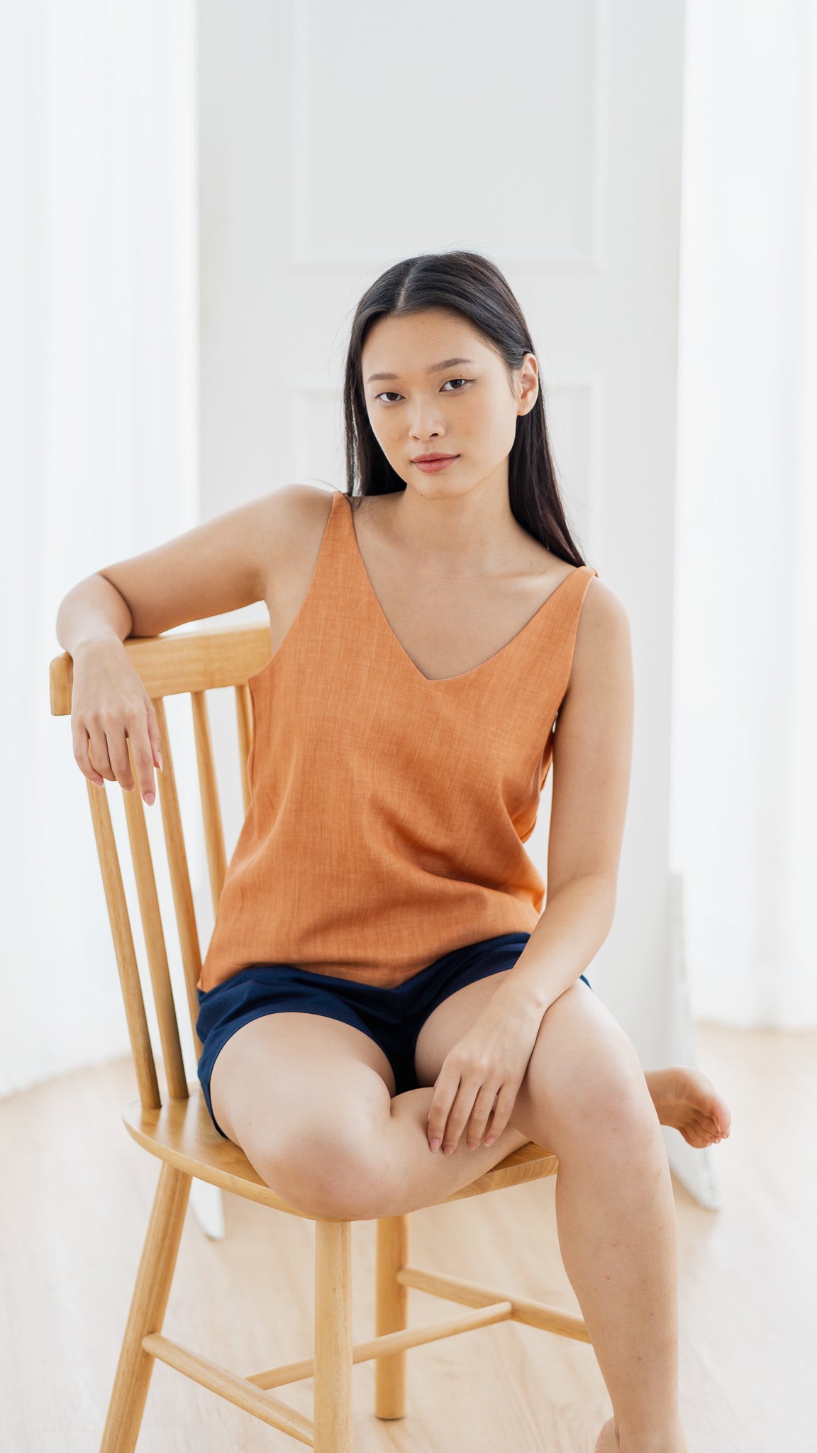 Mica Double Strap Camisole in Orange [ONLINE ONLY]