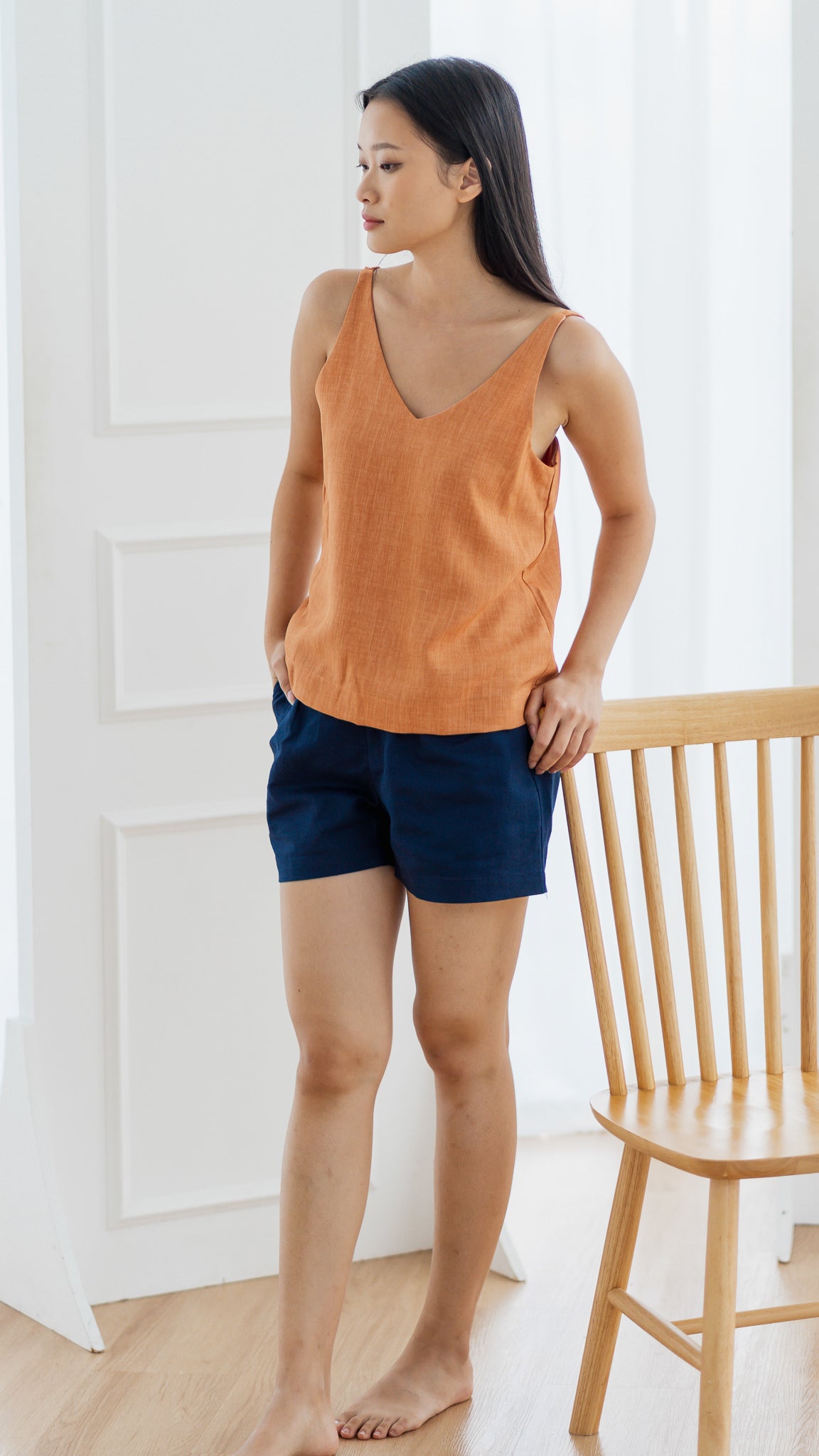 Mica Double Strap Camisole in Orange [ONLINE ONLY]