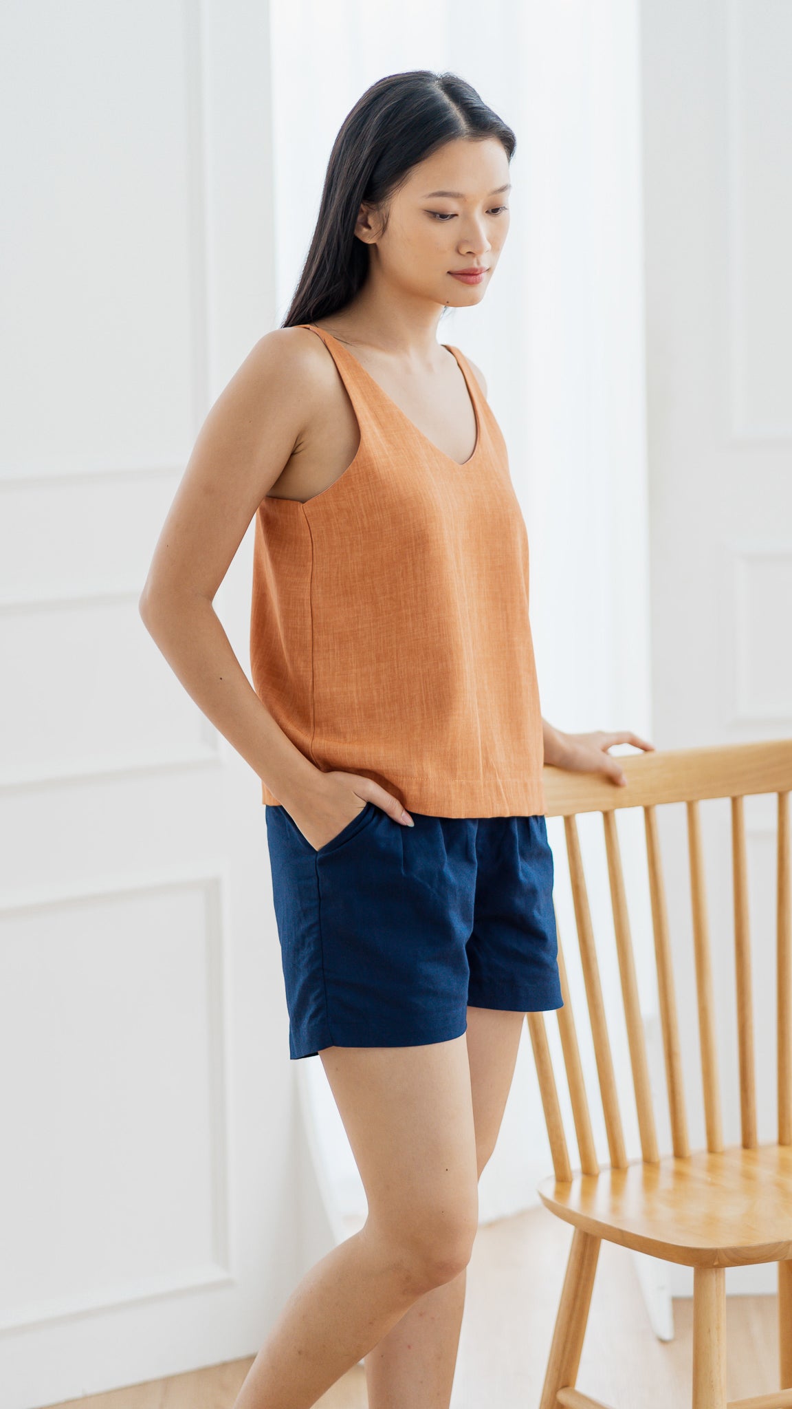 Mica Double Strap Camisole in Orange [ONLINE ONLY]