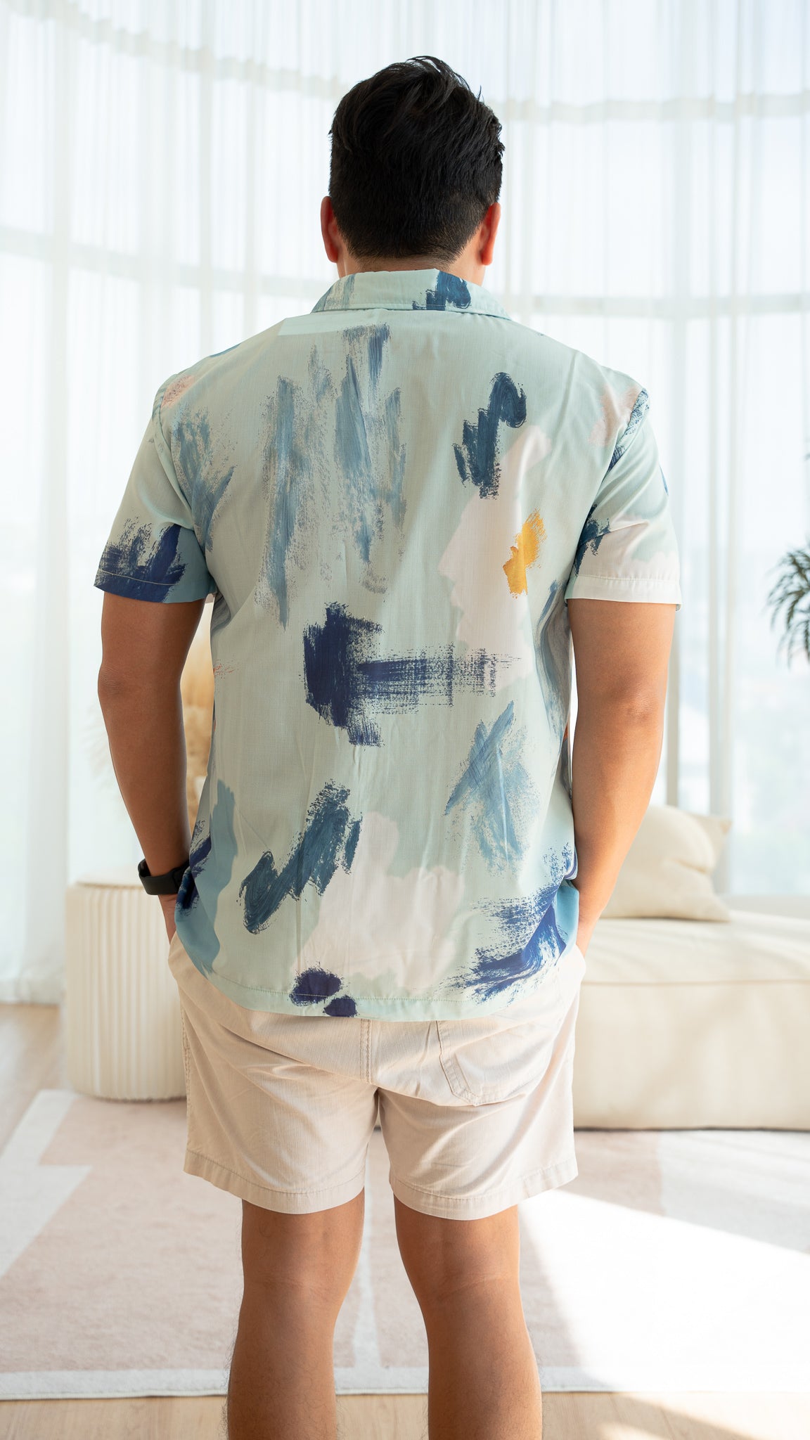 If I Were A Painter Men's Shirt in Aqua