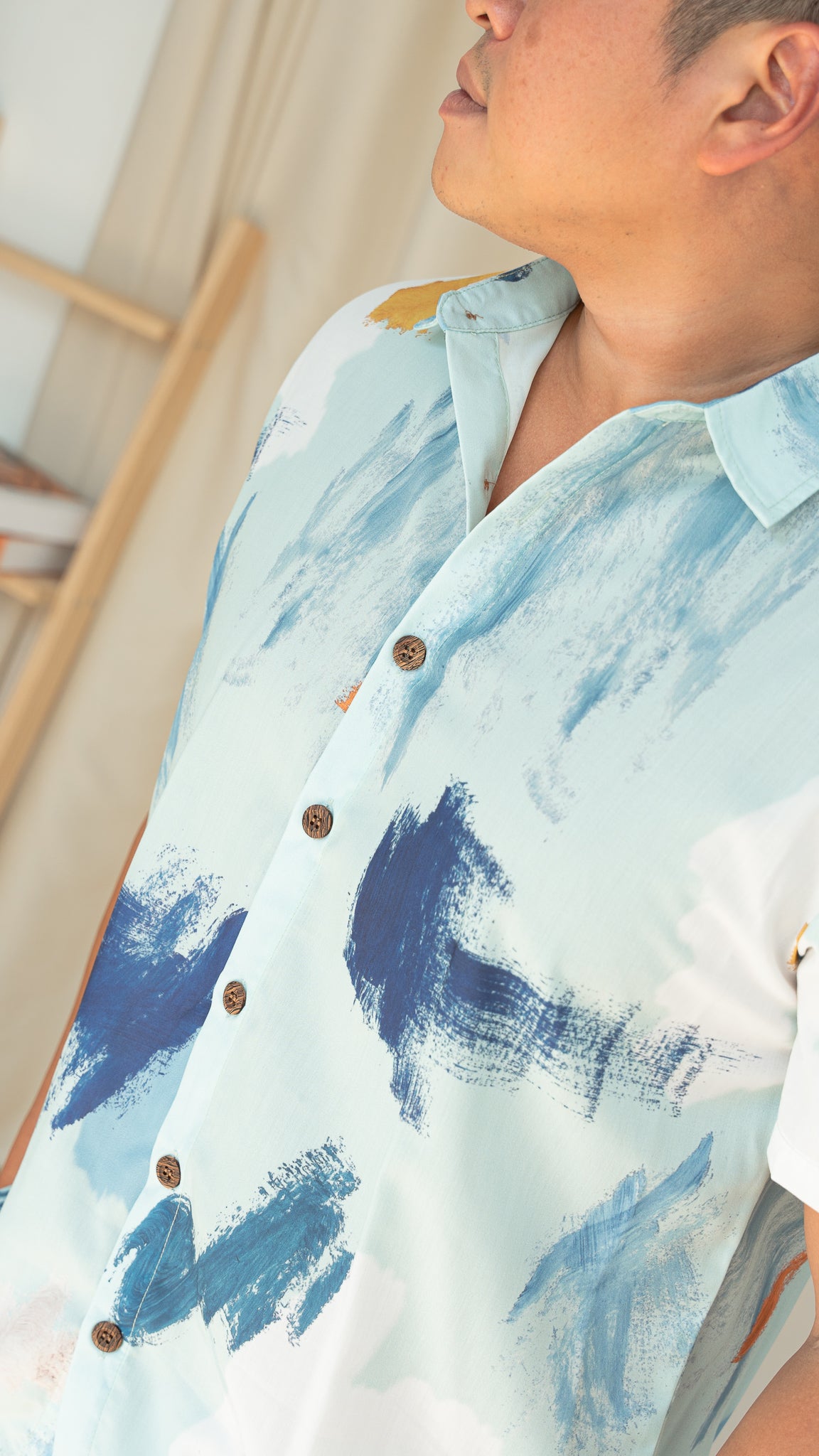 If I Were A Painter Men's Shirt in Aqua