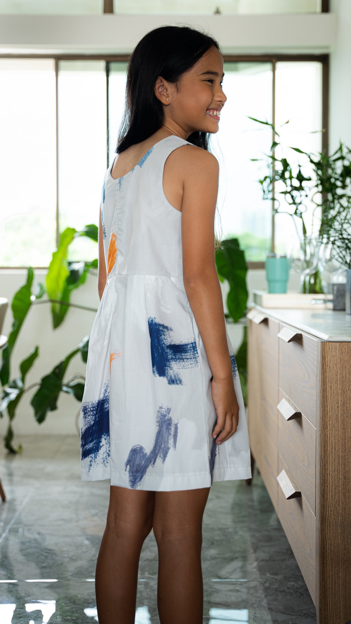 If I Were A Painter Kids' Dress in Stone