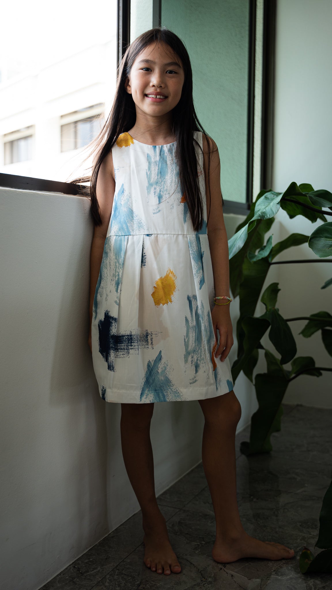 If I Were A Painter Kids' Dress in White