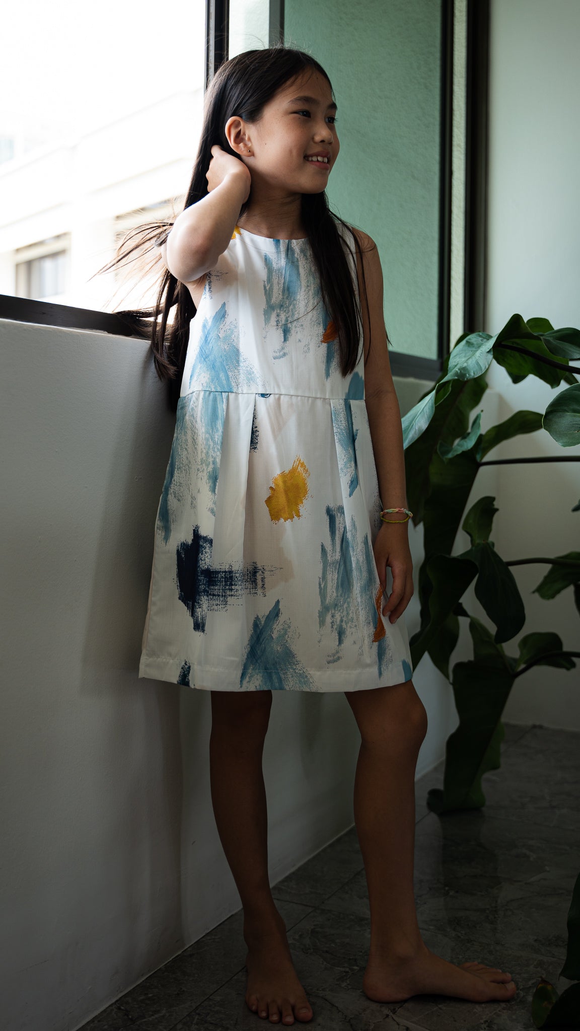 If I Were A Painter Kids' Dress in White