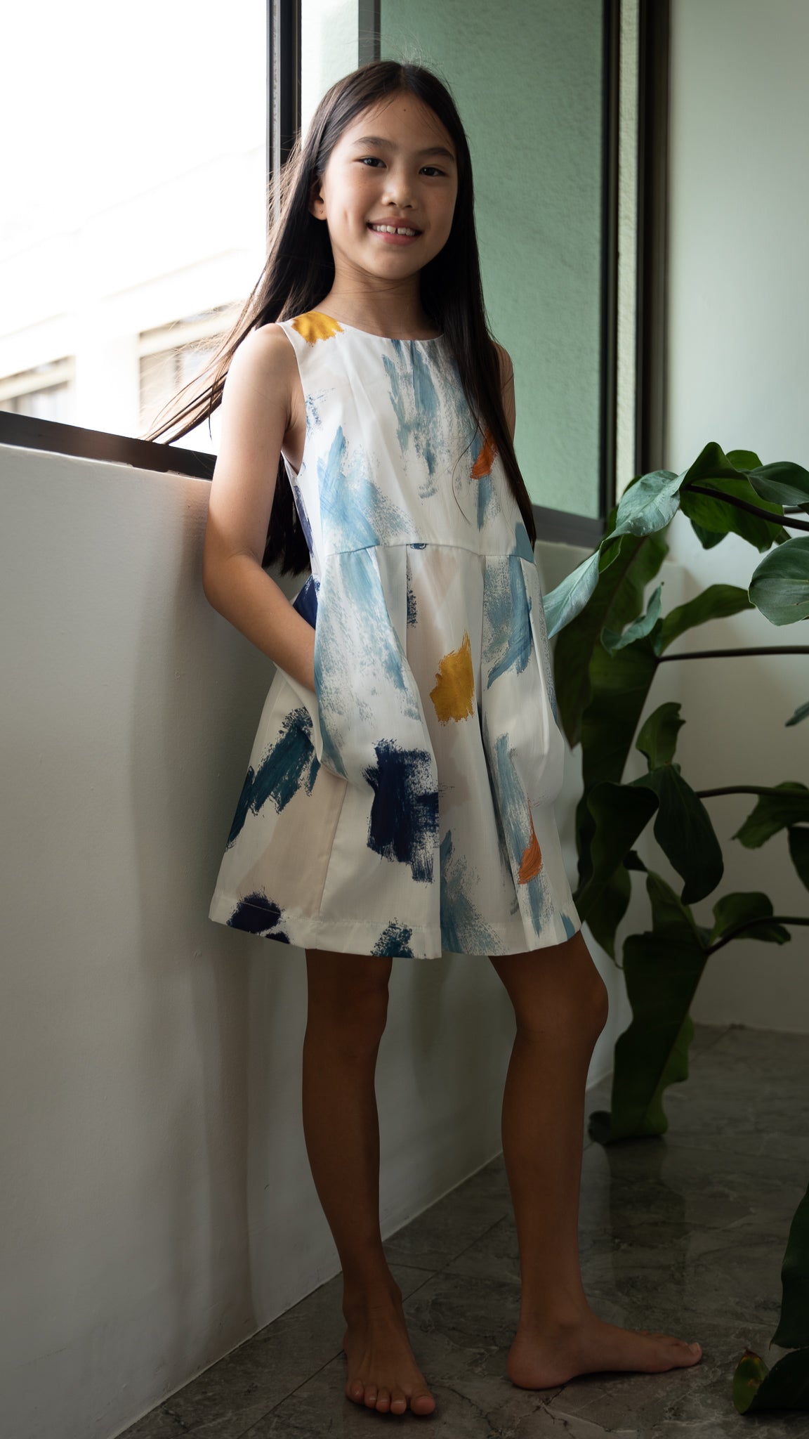 If I Were A Painter Kids' Dress in White