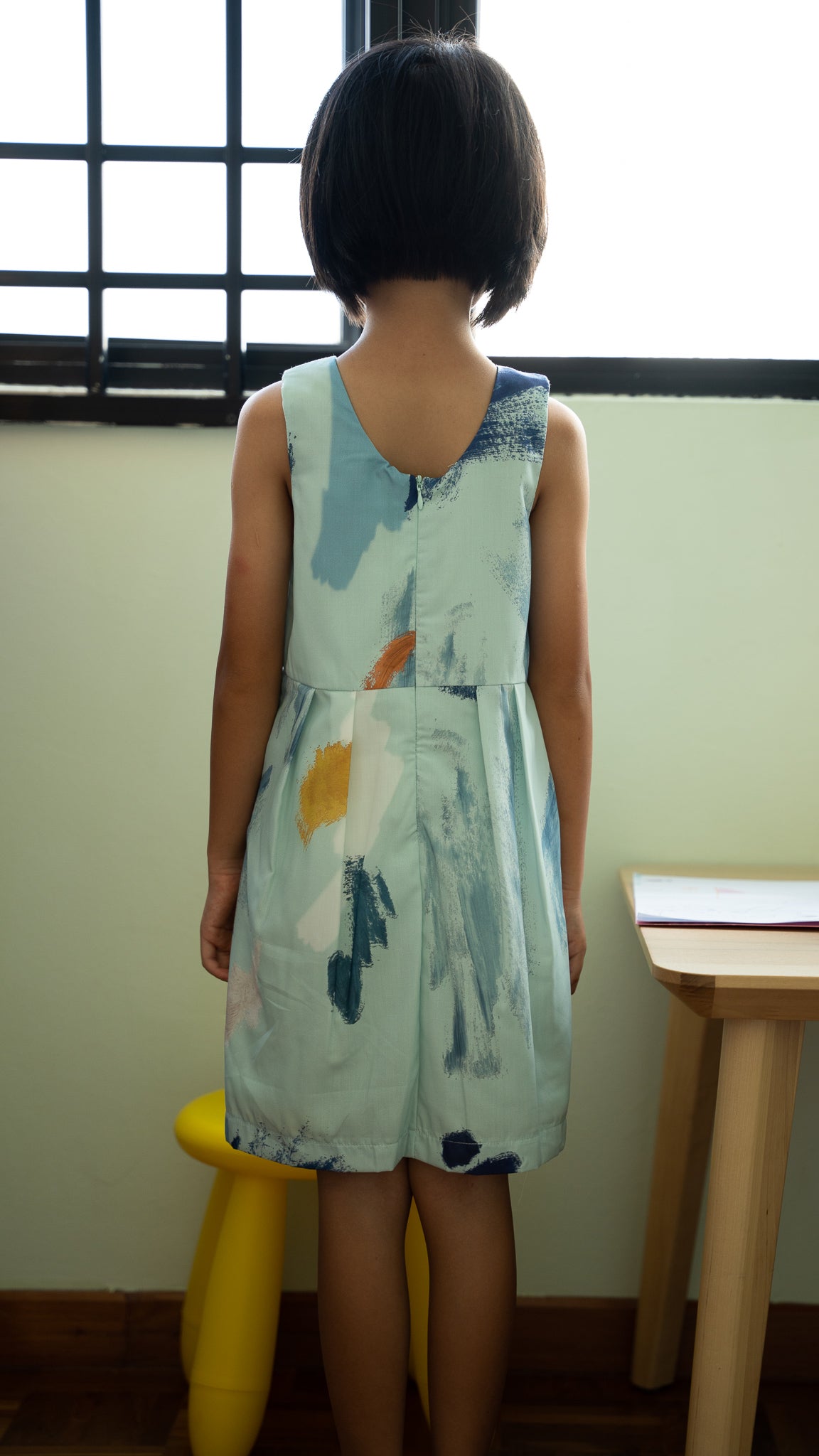 If I Were A Painter Kids' Dress in Aqua